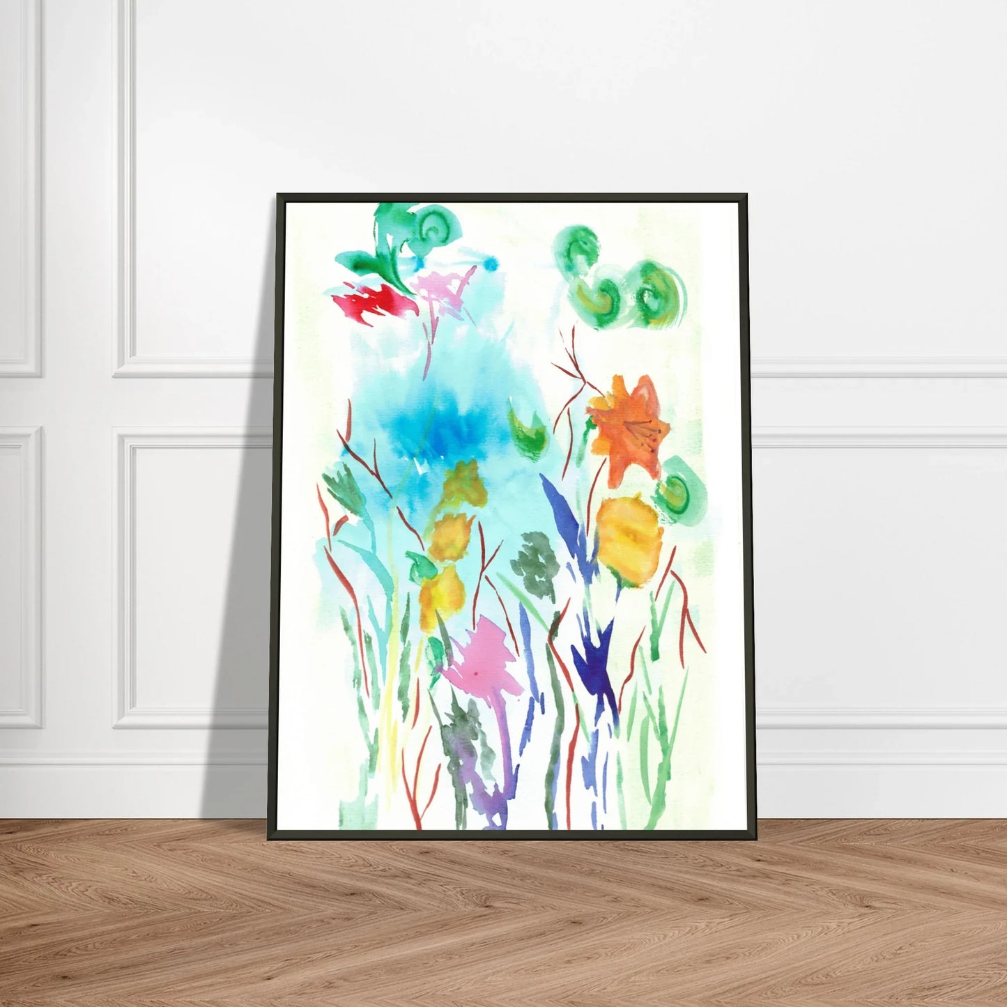 Classic Semi-Glossy Paper Metal Framed Poster Jardin Lumineux - Laure Leprince - Artiste Peintre