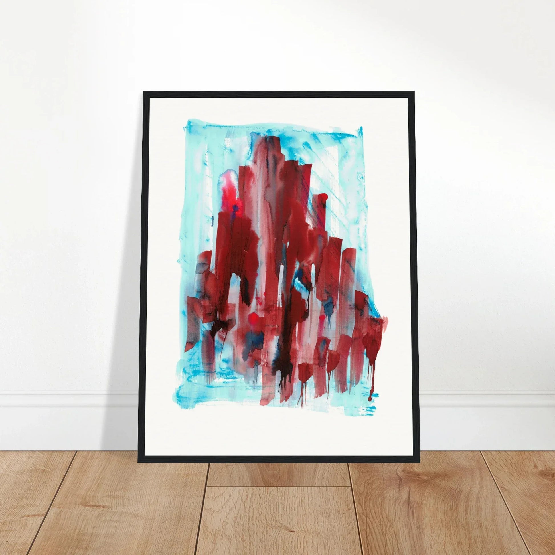Affiche Encadrée Museum-Quality Matte Paper Wooden Framed Crimson Tower - Laure Leprince - Artiste Peintre