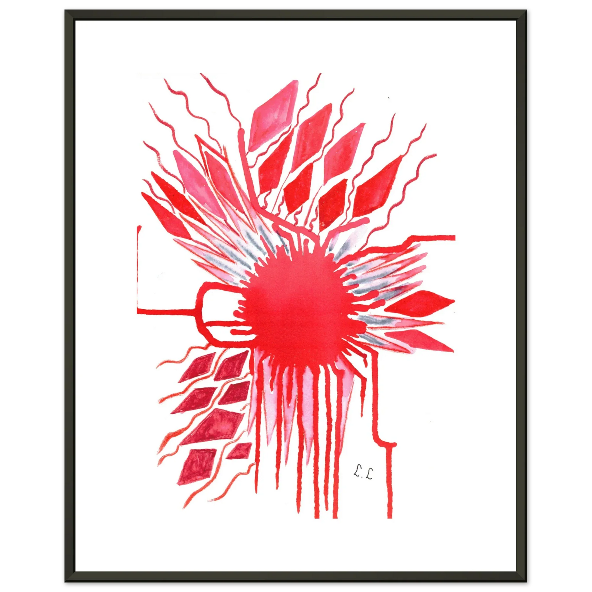 Classic Semi-Glossy Paper Metal Framed Poster Rouge - Laure Leprince - Artiste Peintre
