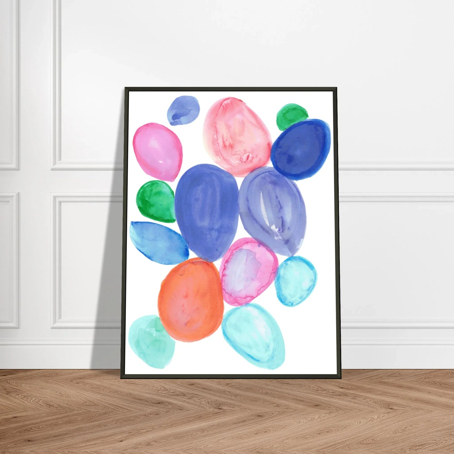 Classic Semi-Glossy Paper Metal Framed Poste Galets Chromatiques - Laure Leprince - Artiste Peintre