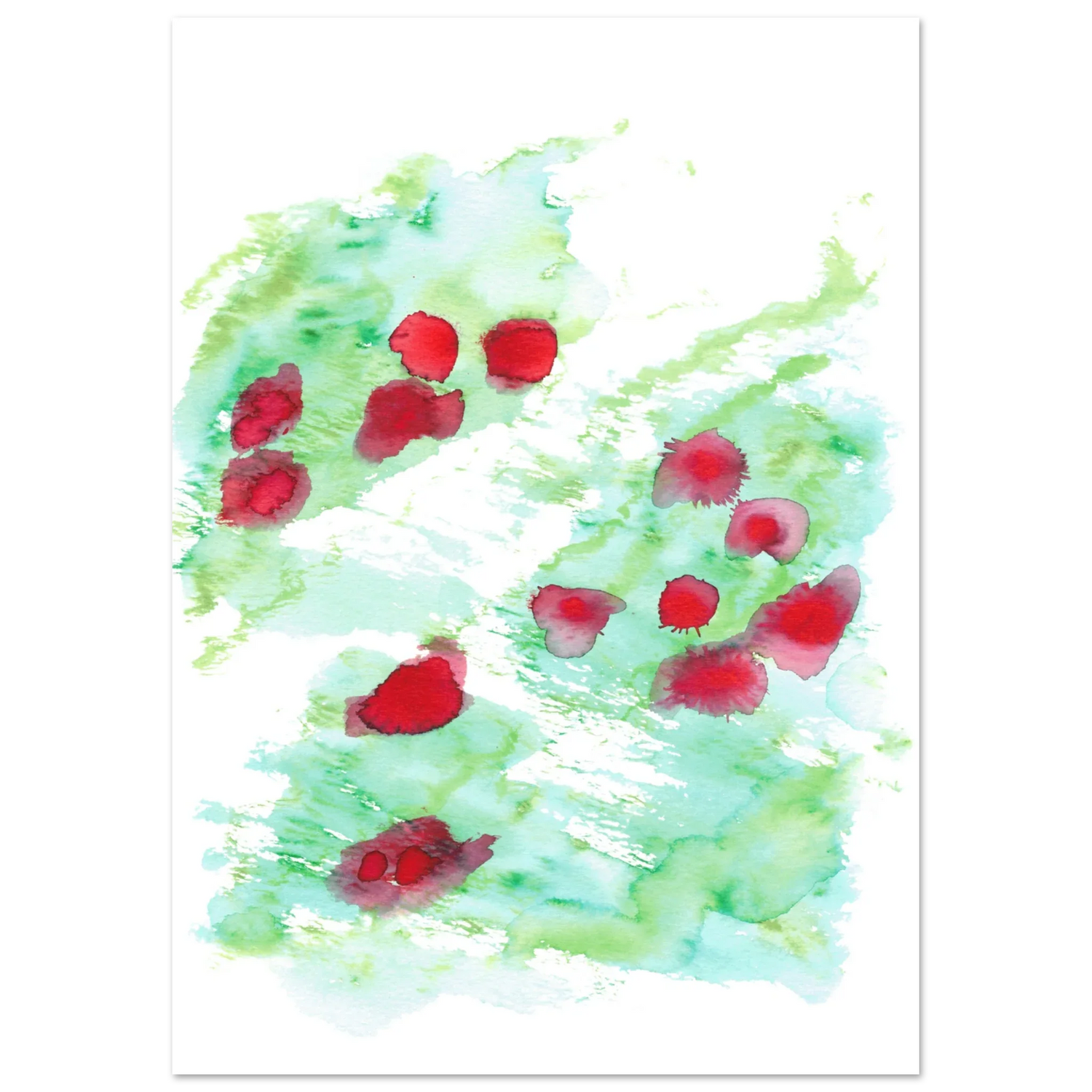 Affiche premium sur papier mat Eclats Rouges – Art mural de qualité supérieure - Laure Leprince - Artiste Peintre