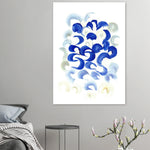 Abstract Swirls in Serene Blue & Beige Premium Matte Paper Poster - Laure Leprince - Artiste Peintre