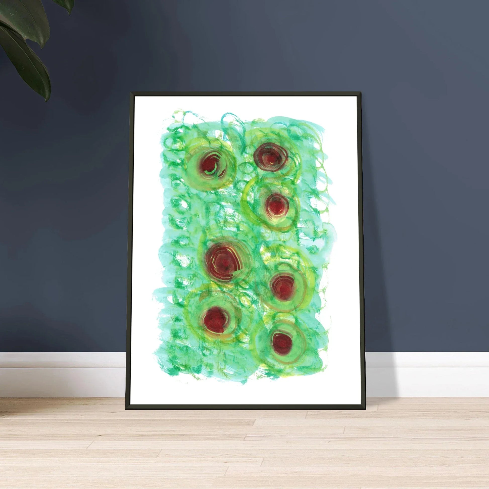 Classic Semi-Glossy Paper Metal Framed Poste Green Echo - Laure Leprince - Artiste Peintre
