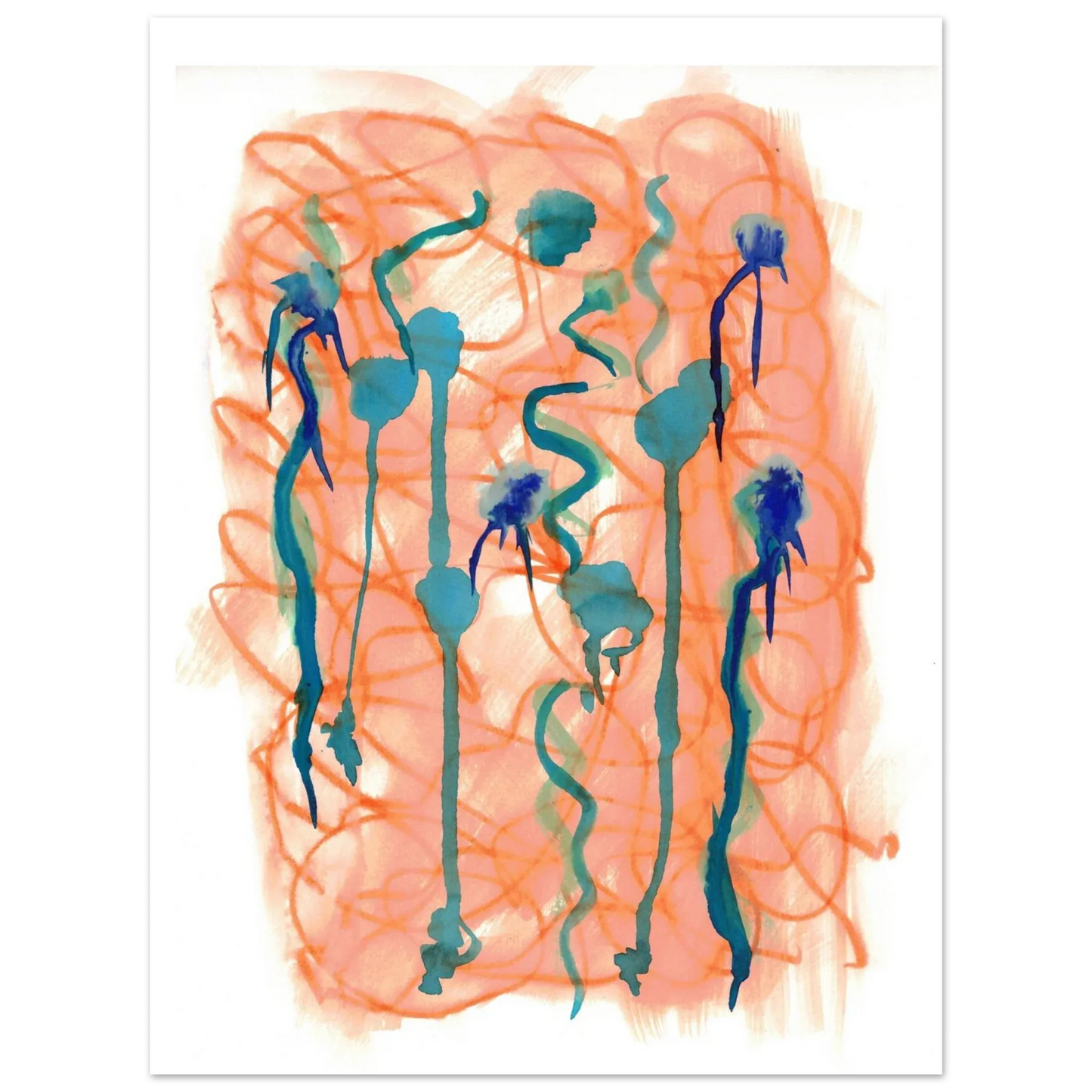 Premium Matte Paper Poster Aquarelle Originale RDJ3-8 - Laure Leprince - Artiste Peintre
