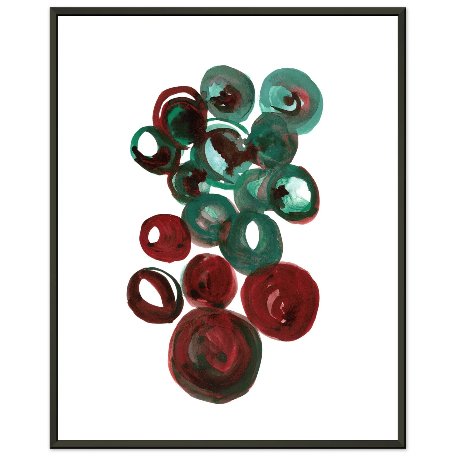 Classic Semi-Glossy Paper Metal Framed Poste Resonance Emeraude - Laure Leprince - Artiste Peintre