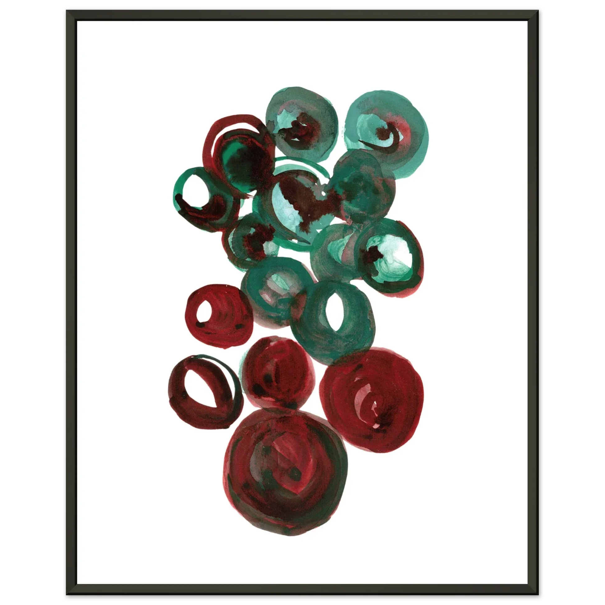 Classic Semi-Glossy Paper Metal Framed Poste Resonance Emeraude - Laure Leprince - Artiste Peintre