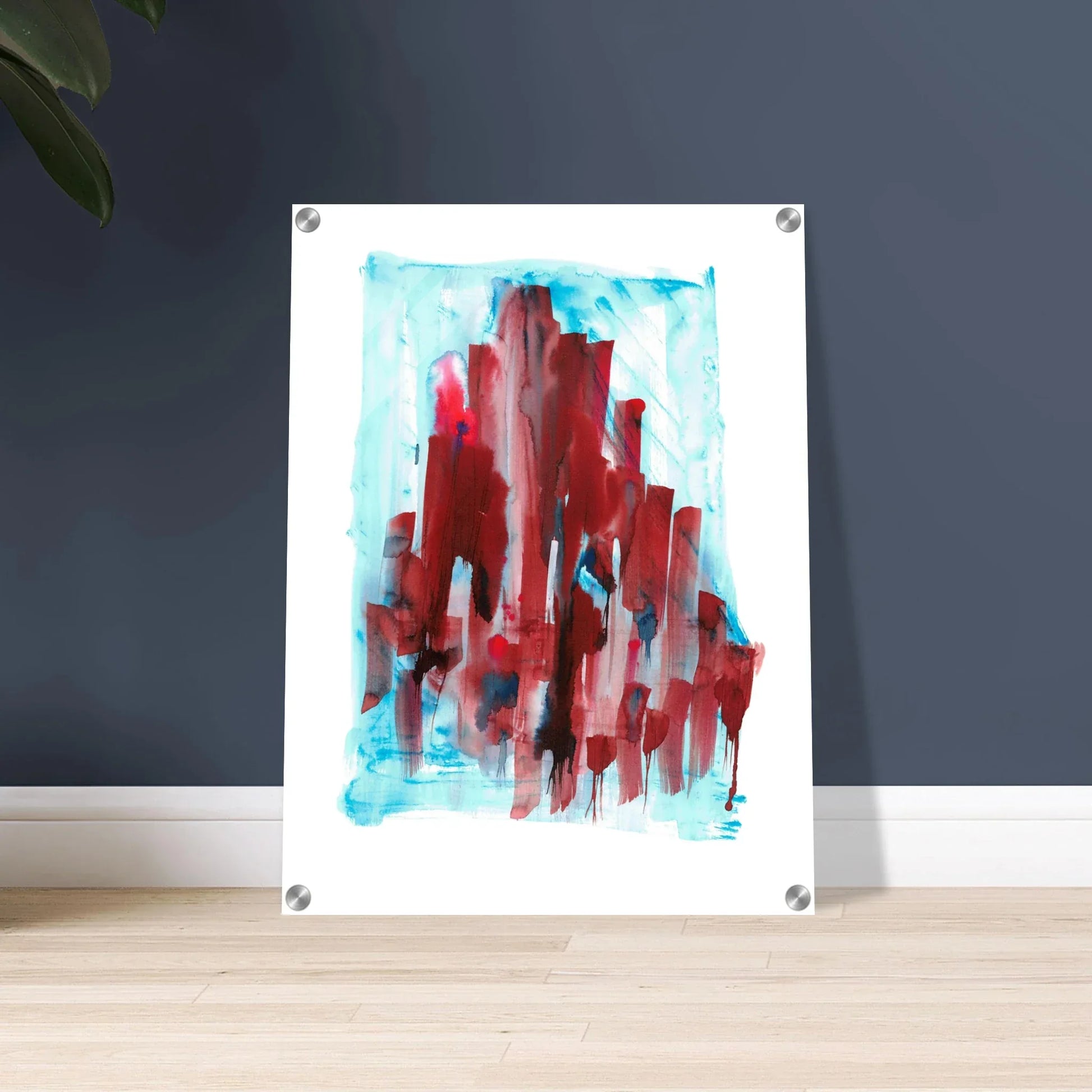 Impression sur acrylique brillante Crimson Tower| Art contemporain par Laure Leprince - Laure Leprince - Artiste Peintre