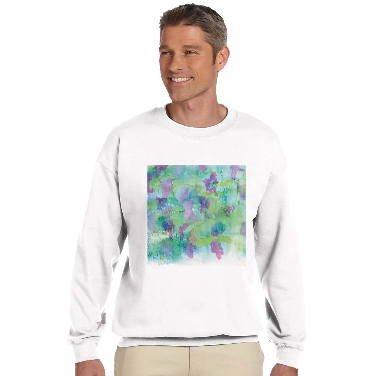 Sweatshirt Unisexe Classique Eclosions Sauvages – Impression Artistique Multicolore | Premium Cotton Blend - Laure Leprince - Artiste Peintre