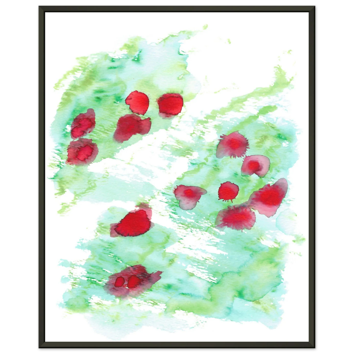 Classic Semi-Glossy Paper Metal Framed Poster Eclats Rouges - Laure Leprince - Artiste Peintre