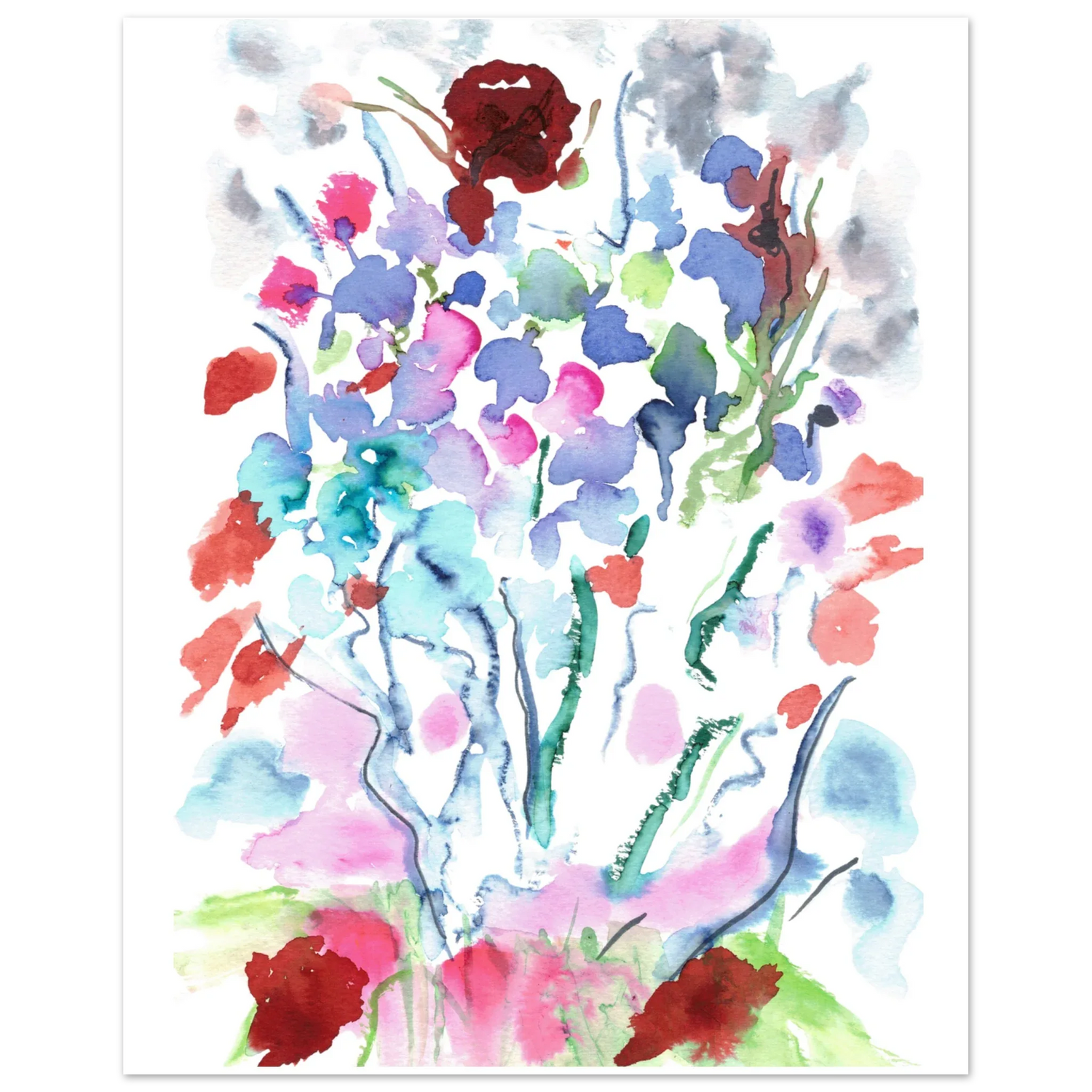 Affiche premium sur papier mat Floral – Art mural de qualité supérieure - Laure Leprince - Artiste Peintre