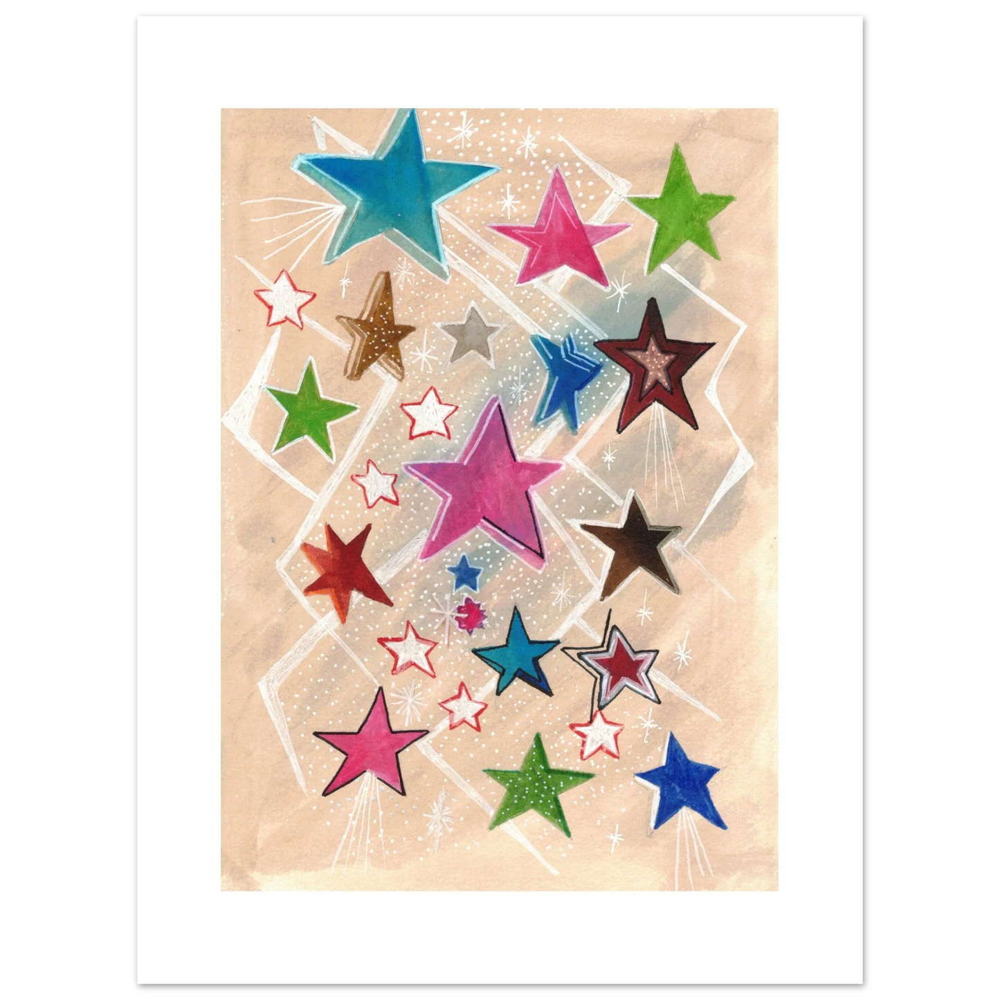 Affiche premium sur papier mat Etoiles– Art mural de qualité supérieure - Laure Leprince - Artiste Peintre