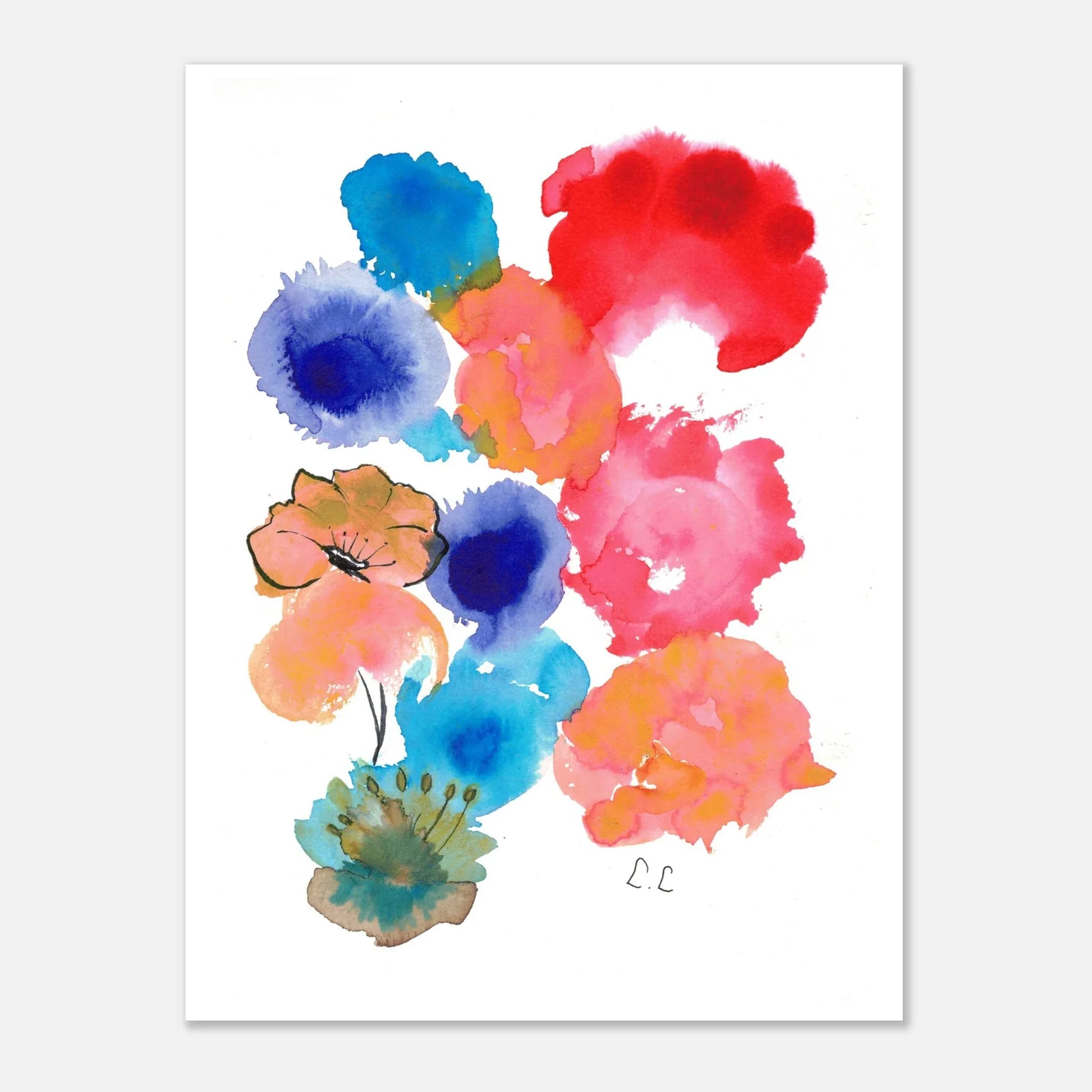 Affiche premium sur papier mat Floraison pop– Art mural de qualité supérieure - Laure Leprince - Artiste Peintre