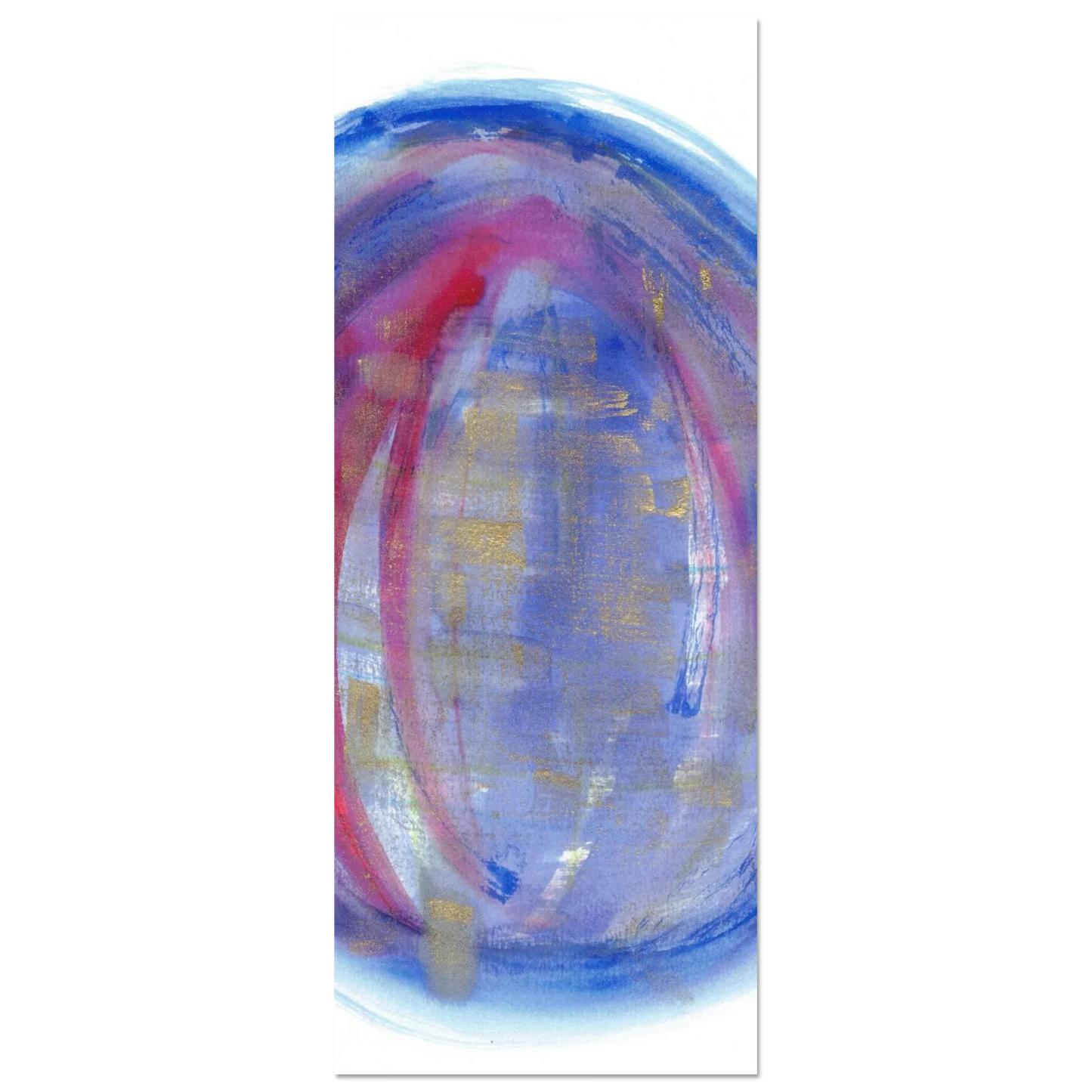 Cosmic Aura Abstract Watercolor Poster – Vibrant Blue, Magenta & Gold, Premium Matte Finish - Laure Leprince - Artiste Peintre