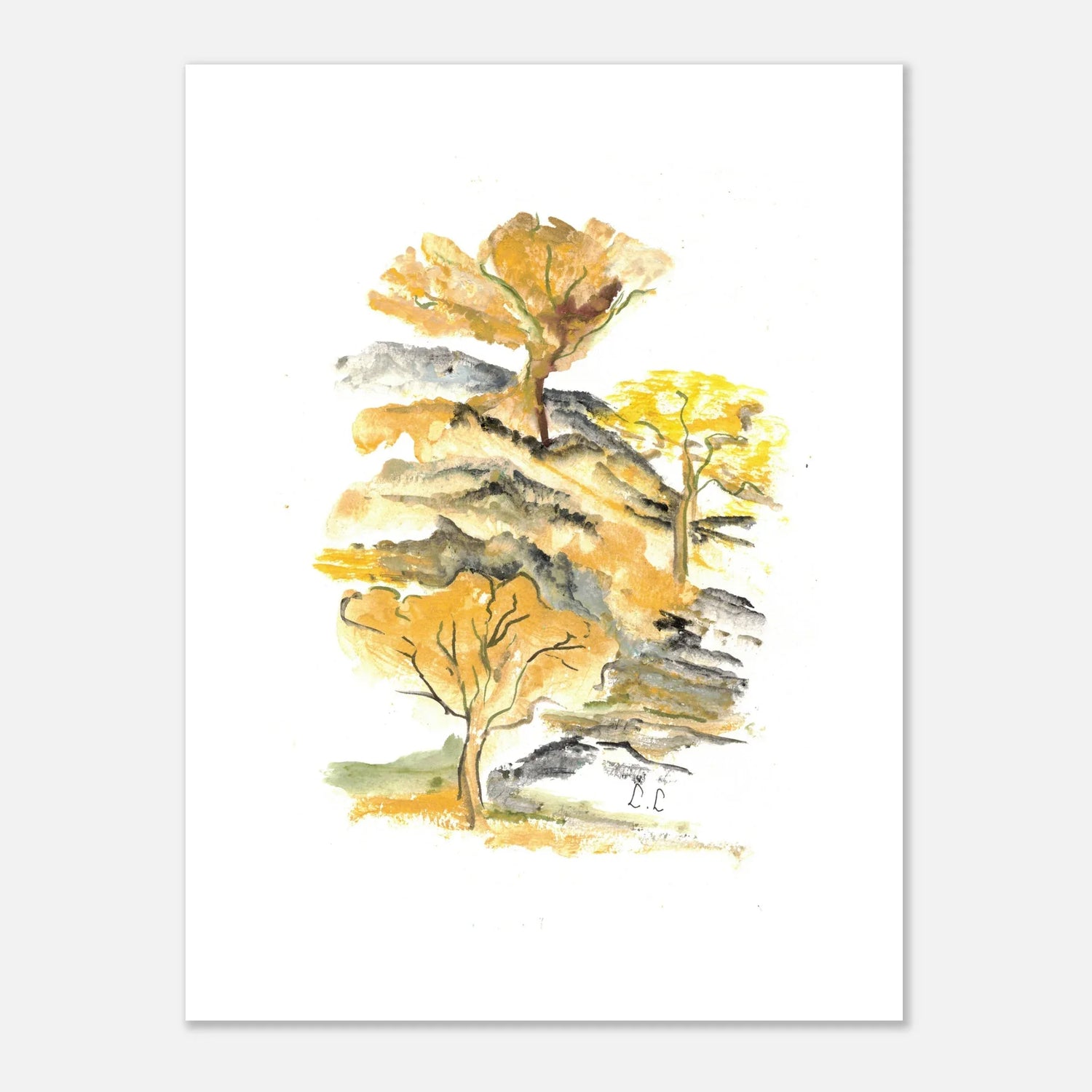 Affiche premium sur papier mat Colline d'Or – Art mural de qualité supérieure - Laure Leprince - Artiste Peintre