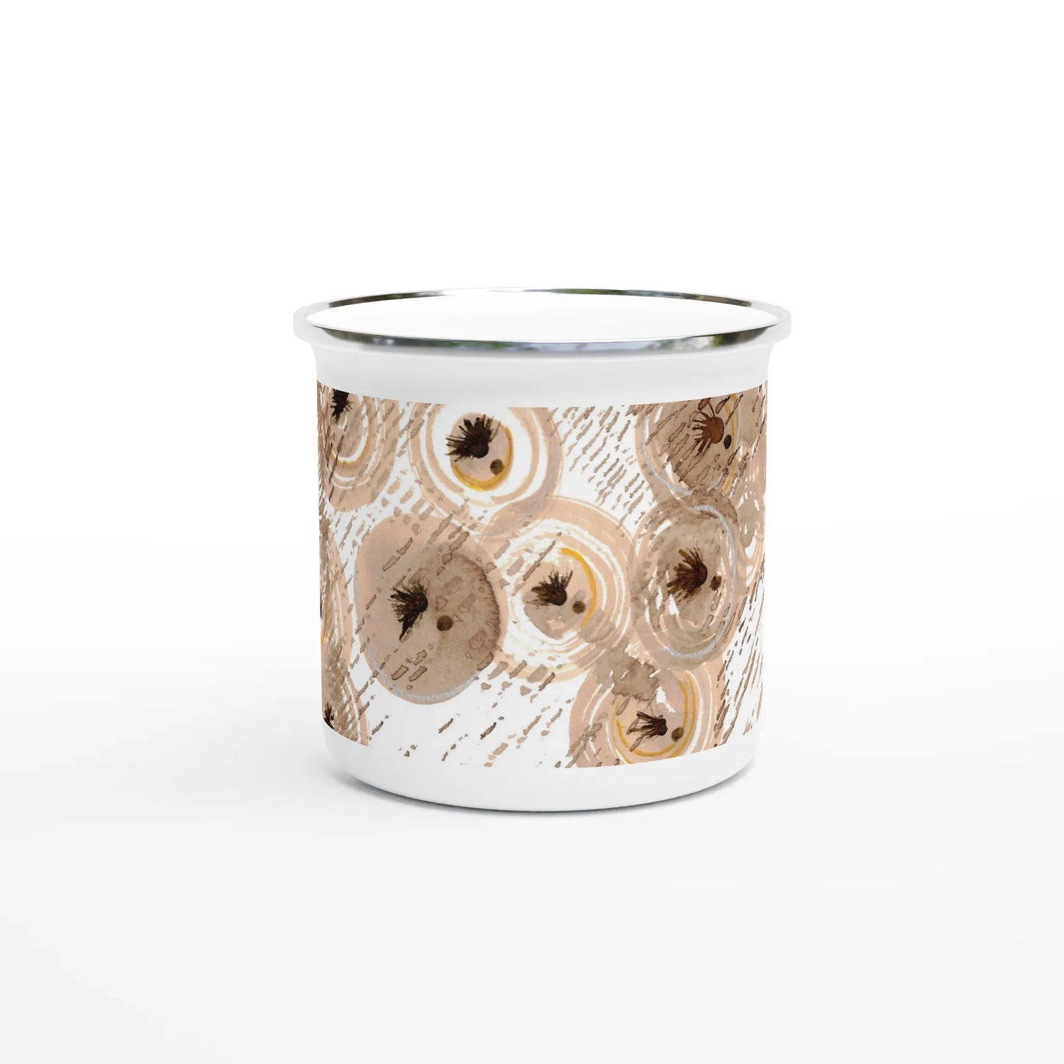 Mug en émail blanc 35 cl Sables stellaires – Léger, vintage et résistant - Laure Leprince - Artiste Peintre