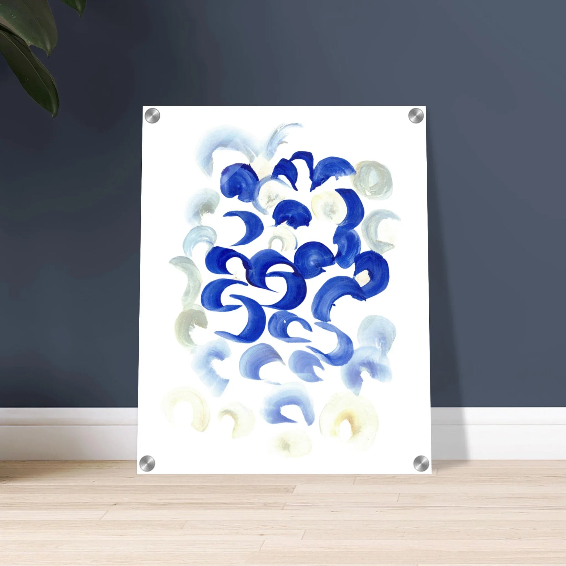 Impression sur acrylique brillante Blue Swirls | Art contemporain par Laure Leprince - Laure Leprince - Artiste Peintre
