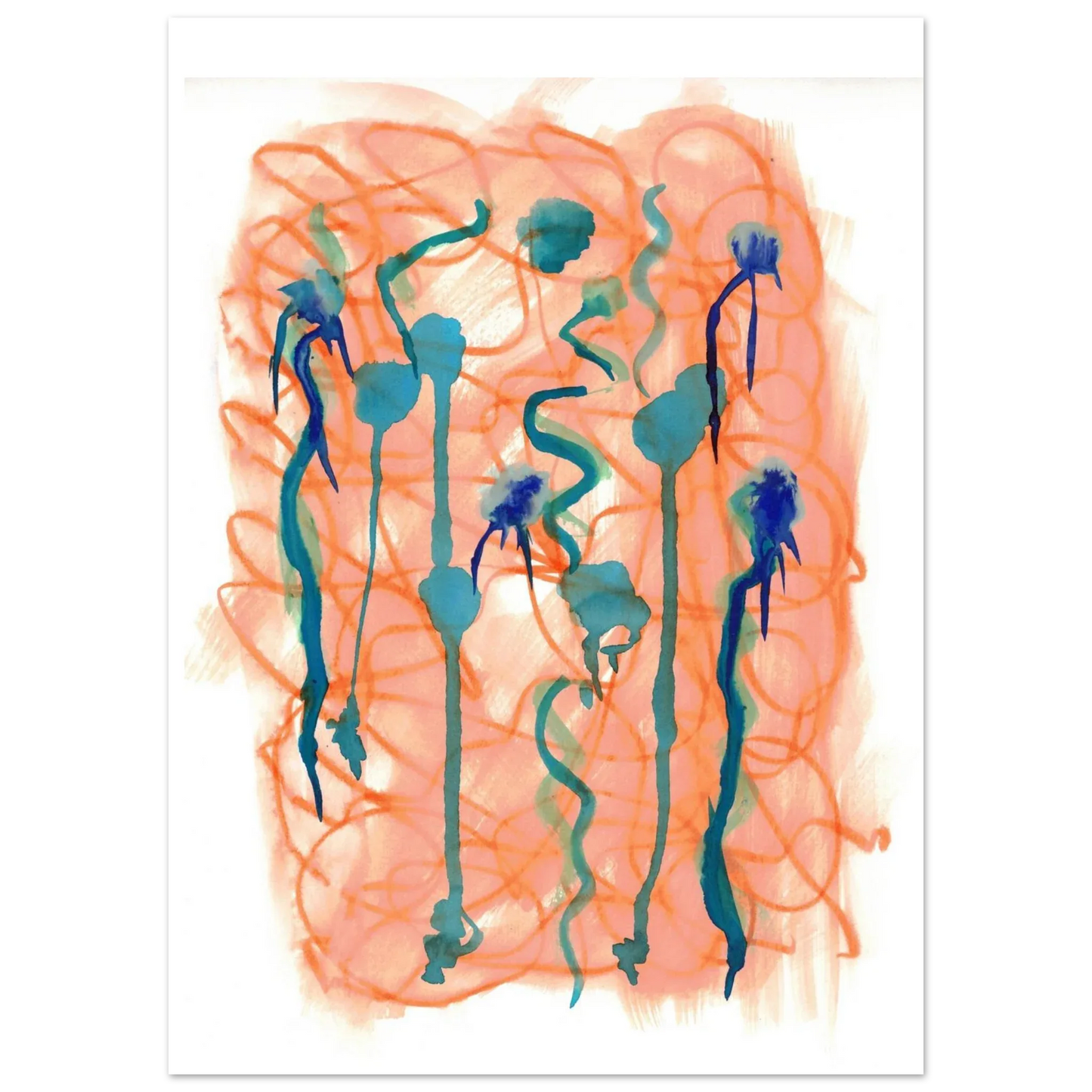 Premium Matte Paper Poster Aquarelle Originale RDJ3-8 - Laure Leprince - Artiste Peintre