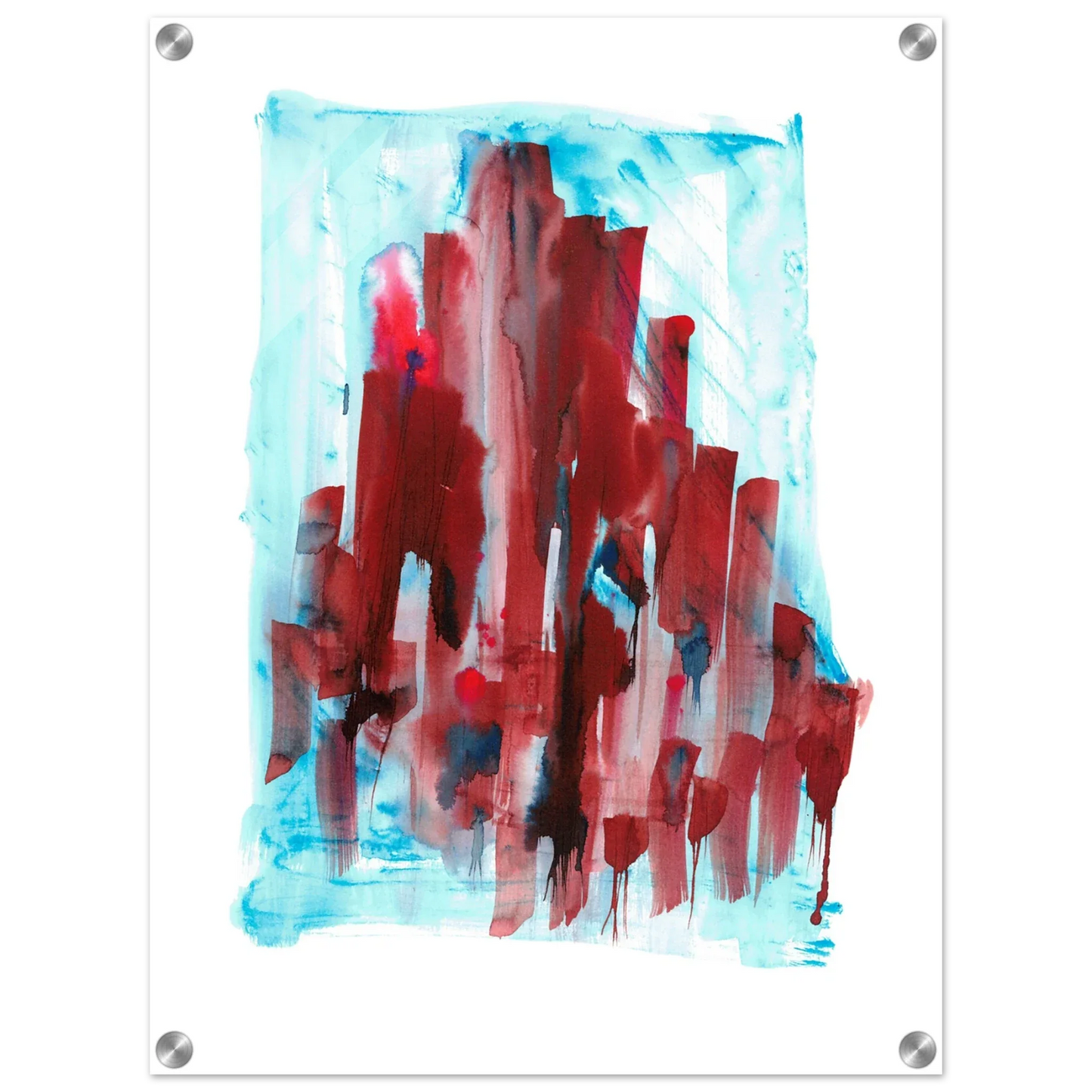 Impression sur acrylique brillante Crimson Tower| Art contemporain par Laure Leprince - Laure Leprince - Artiste Peintre