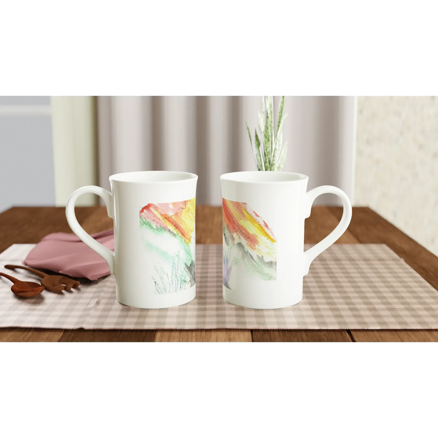 Mug en porcelaine blanche 30 cl Lavander Drift – Élégance et finesse intemporelle - Laure Leprince - Artiste Peintre