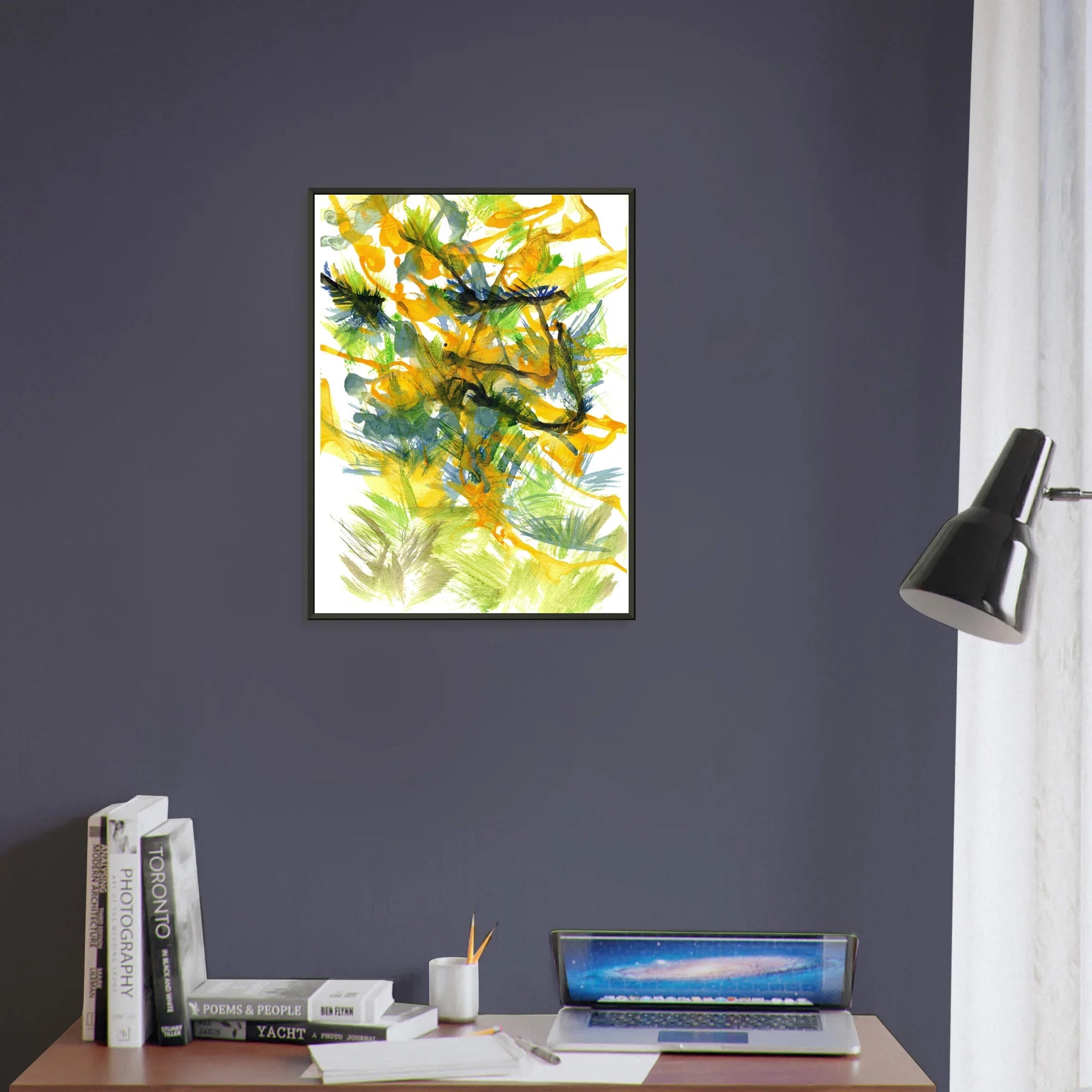 Classic Semi-Glossy Paper Metal Framed Poster Tempête Solaire - Laure Leprince - Artiste Peintre