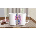Mug en céramique blanche 44 cl boreales – Grand format, design et qualité durable - Laure Leprince - Artiste Peintre