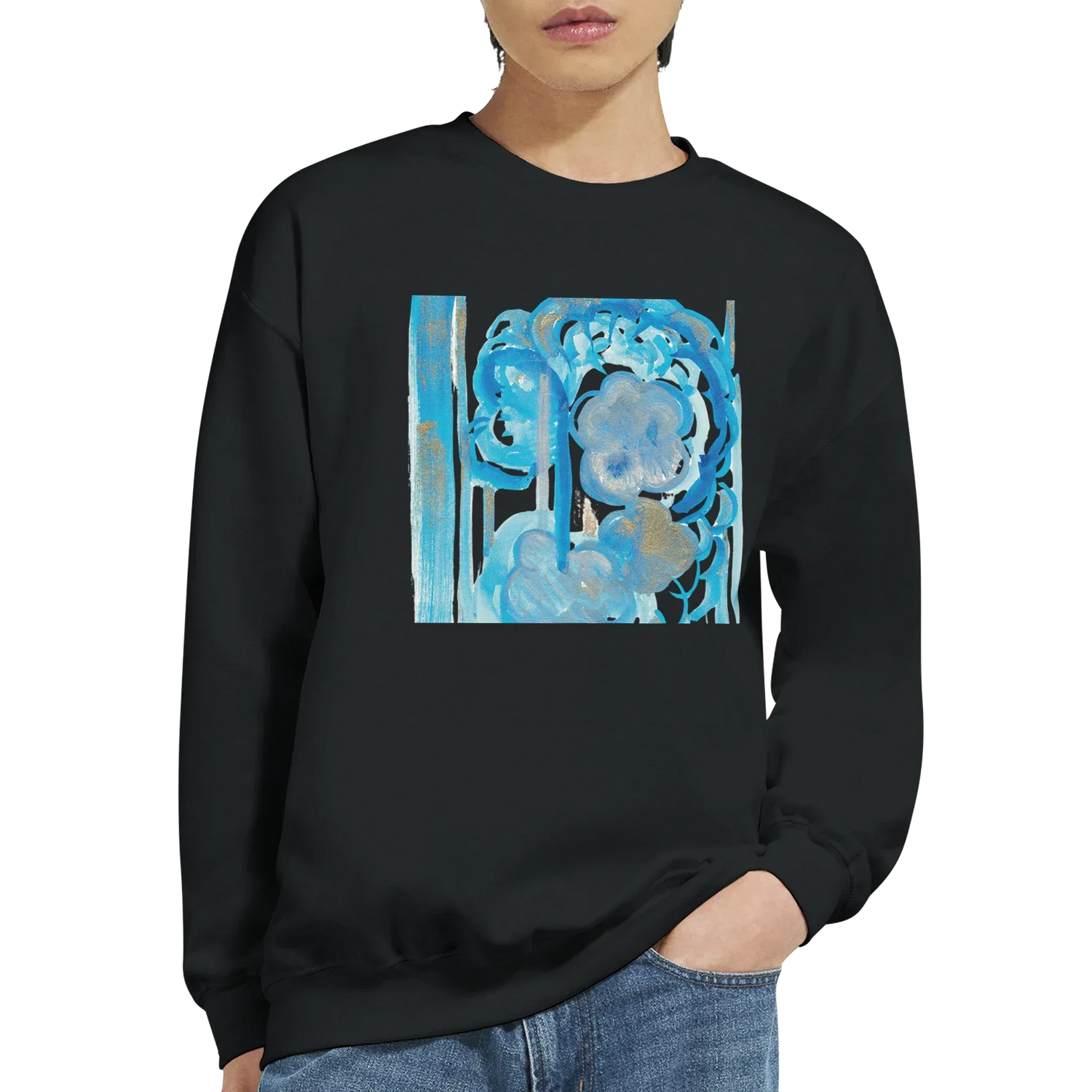 Sweatshirt Unisexe Classique Ocean Bloom – Impression Artistique Multicolore - Laure Leprince - Artiste Peintre