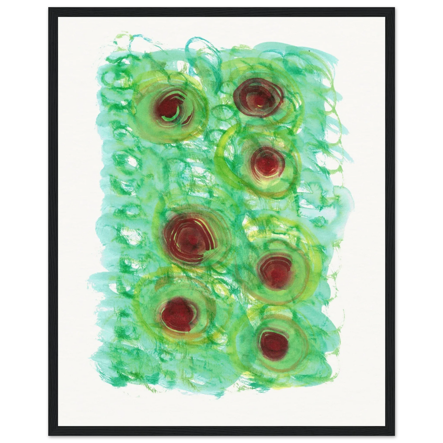 Affiche Encadrée Museum-Quality Matte Paper Wooden Framed Green Echo - Laure Leprince - Artiste Peintre