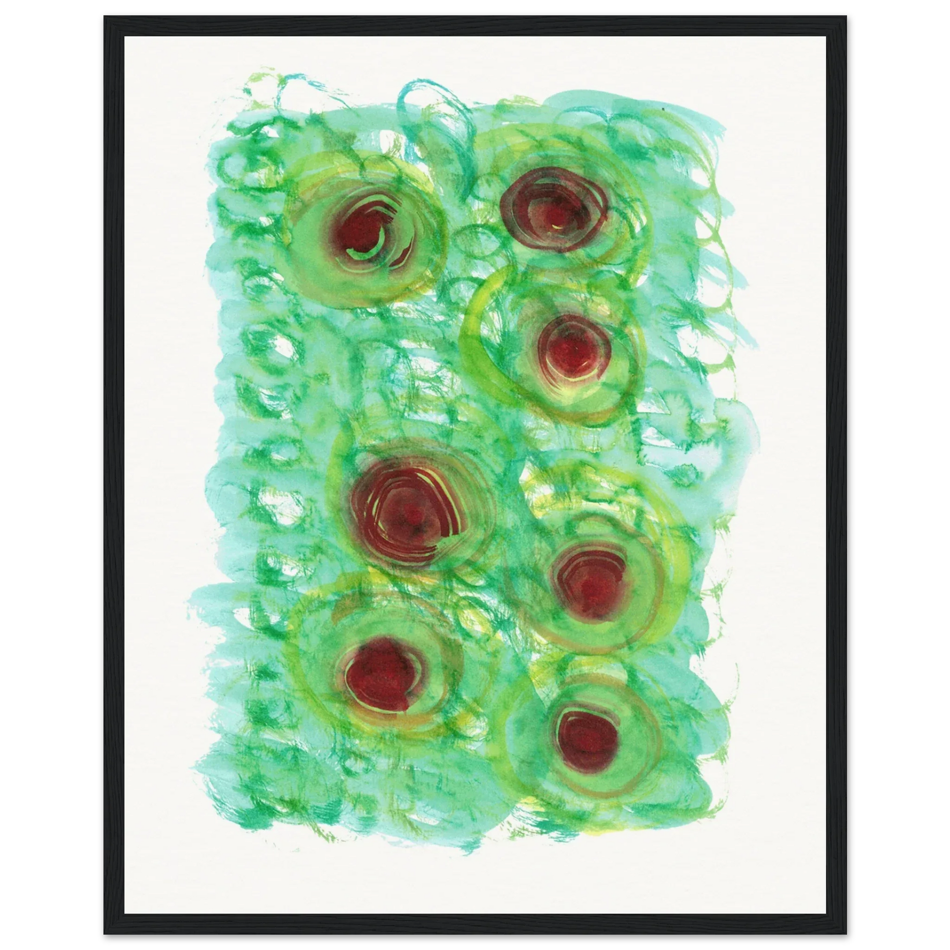 Affiche Encadrée Museum-Quality Matte Paper Wooden Framed Green Echo - Laure Leprince - Artiste Peintre
