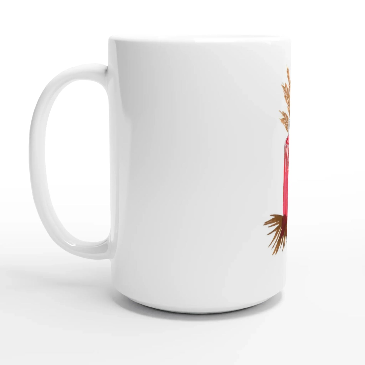 Mug en céramique blanche 44 cl Bougie – Grand format, design et qualité durable - Laure Leprince - Artiste Peintre