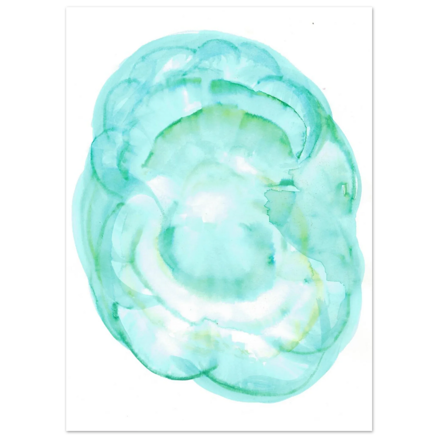 Oceanic Dream Premium Matte Poster - Serene Teal & Green Abstract Watercolor Art - Laure Leprince - Artiste Peintre