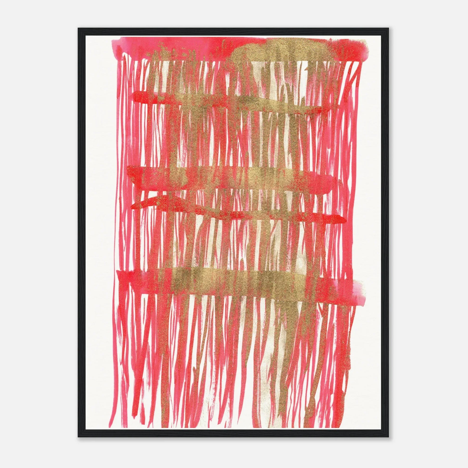 Affiche Encadrée Museum-Quality Matte Paper Wooden Framed Poste Red Waves - Laure Leprince - Artiste Peintre
