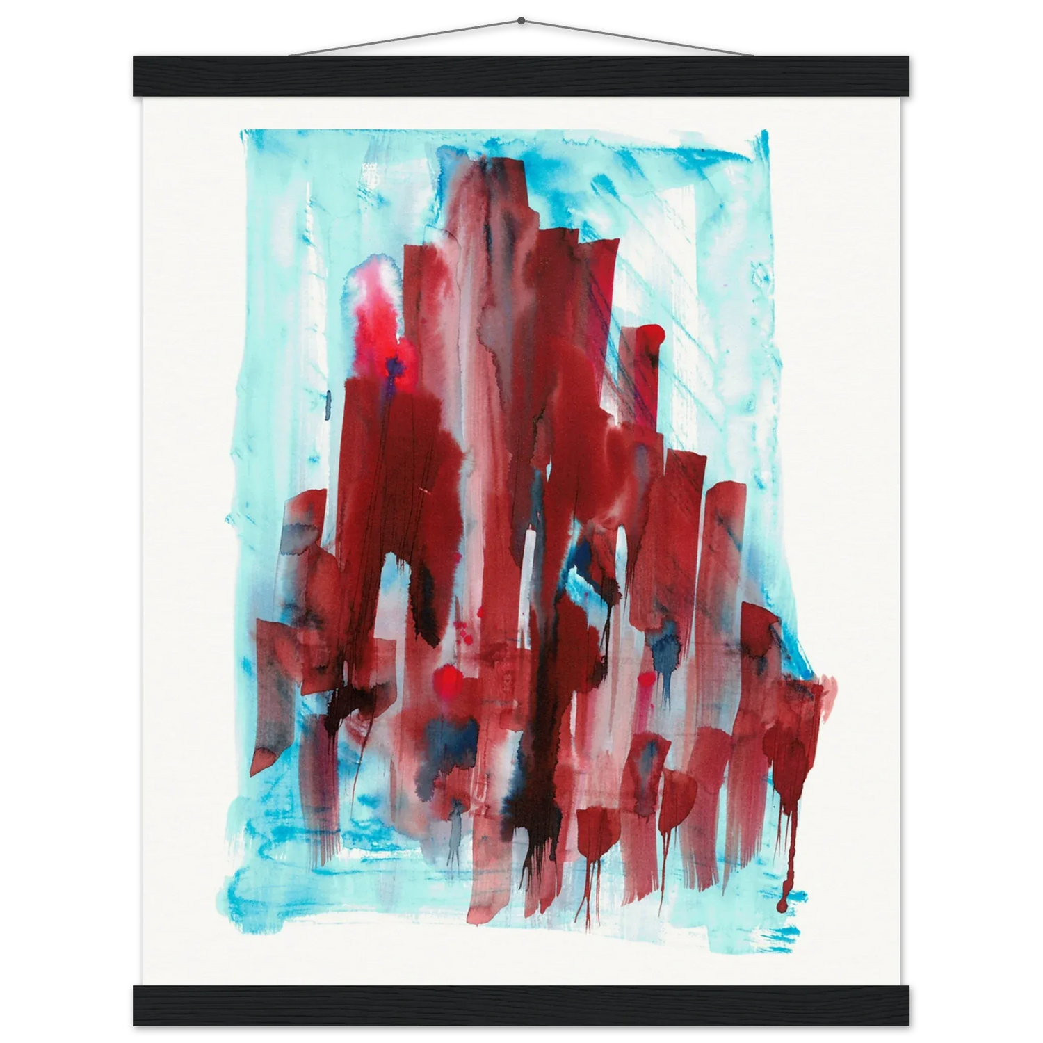 Museum-Quality Matte Paper Poster with Hanger Crimson Tower - Laure Leprince - Artiste Peintre