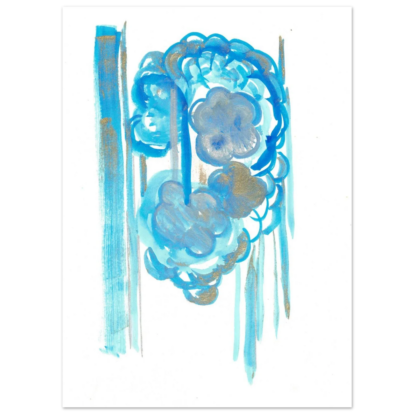 Premium Matte Paper Poster Aquarelle Originale RDJ3-18 - Laure Leprince - Artiste Peintre