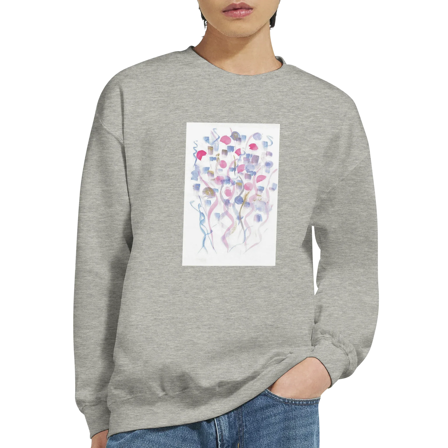 Sweatshirt Unisexe Classique Petal Drift – Impression Artistique Multicolore - Laure Leprince - Artiste Peintre