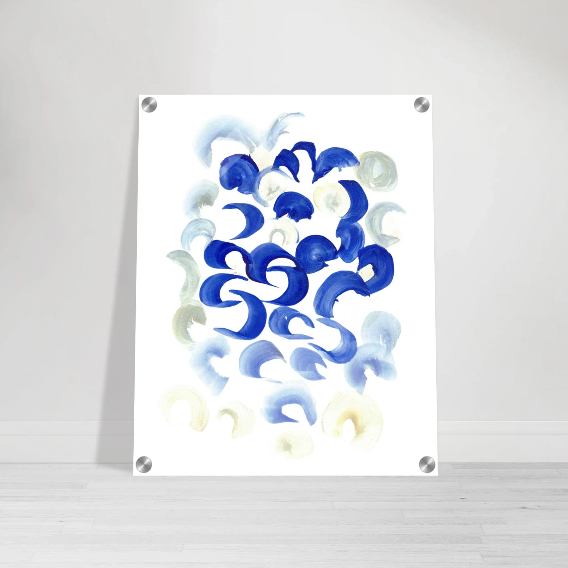 Impression sur acrylique brillante Blue Swirls | Art contemporain par Laure Leprince - Laure Leprince - Artiste Peintre