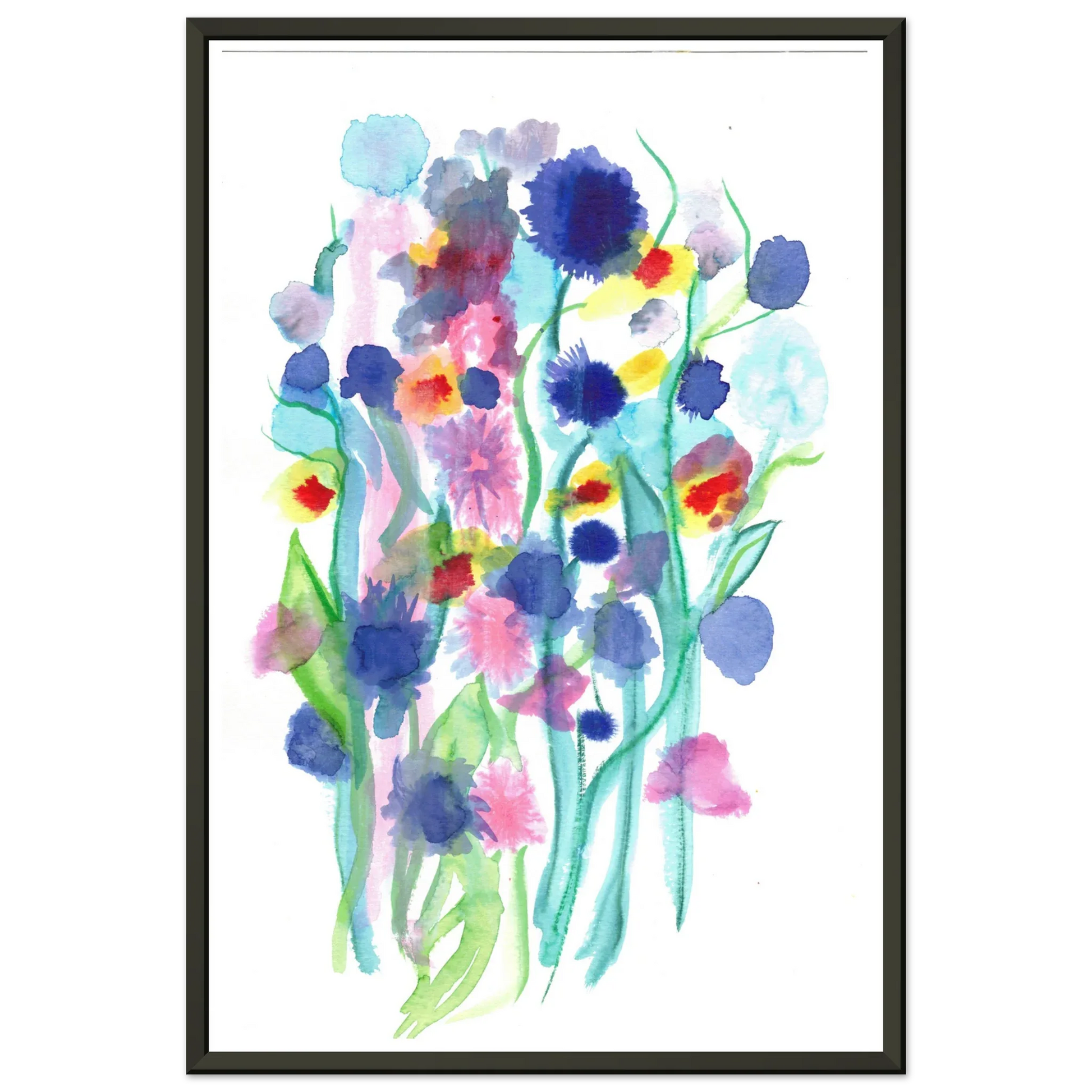 Classic Semi-Glossy Paper Metal Framed Poster Jardin Chromatique - Laure Leprince - Artiste Peintre