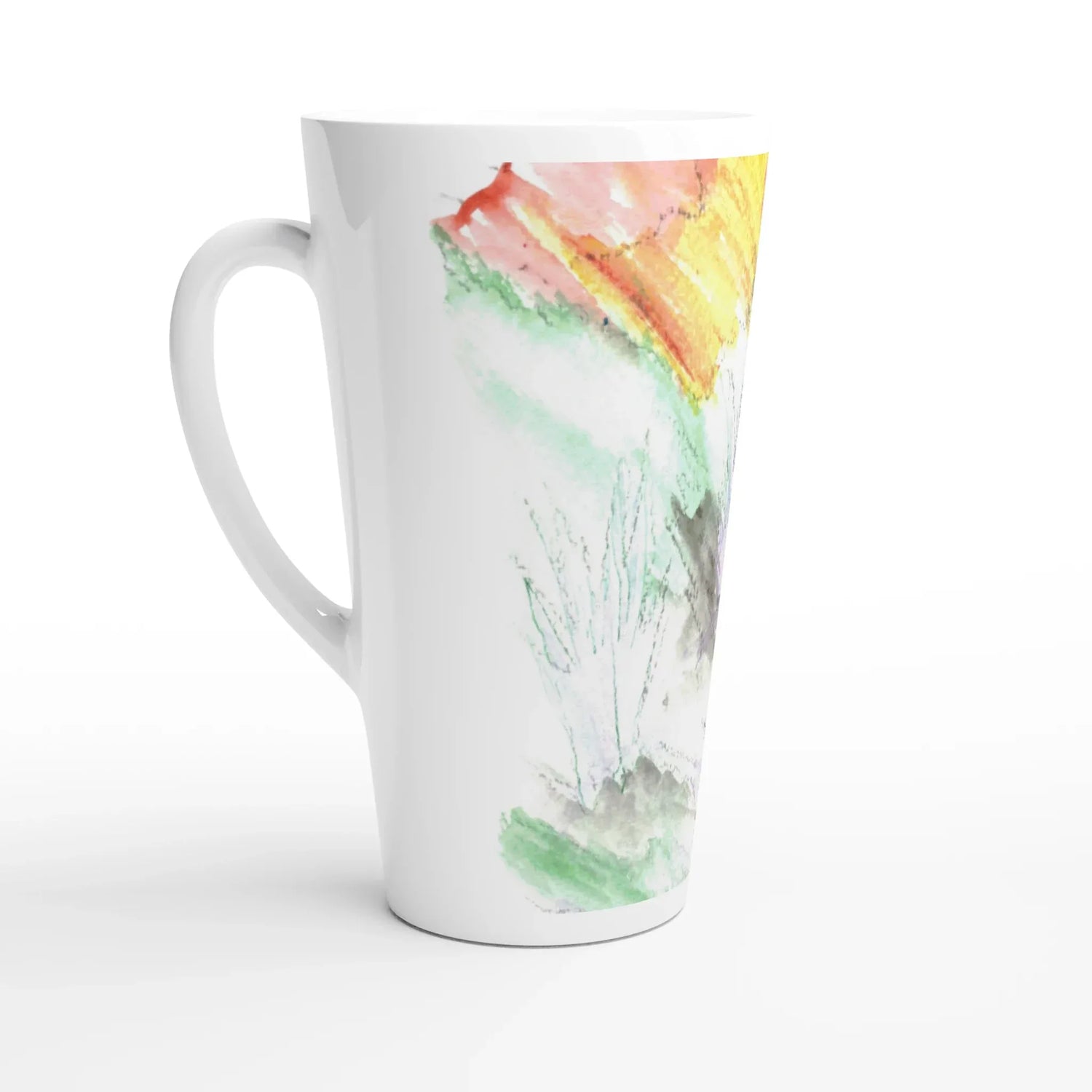 Mug à Latte en Céramique Blanche 500 ml Lavander drift – Élégant, durable et brillant - Laure Leprince - Artiste Peintre