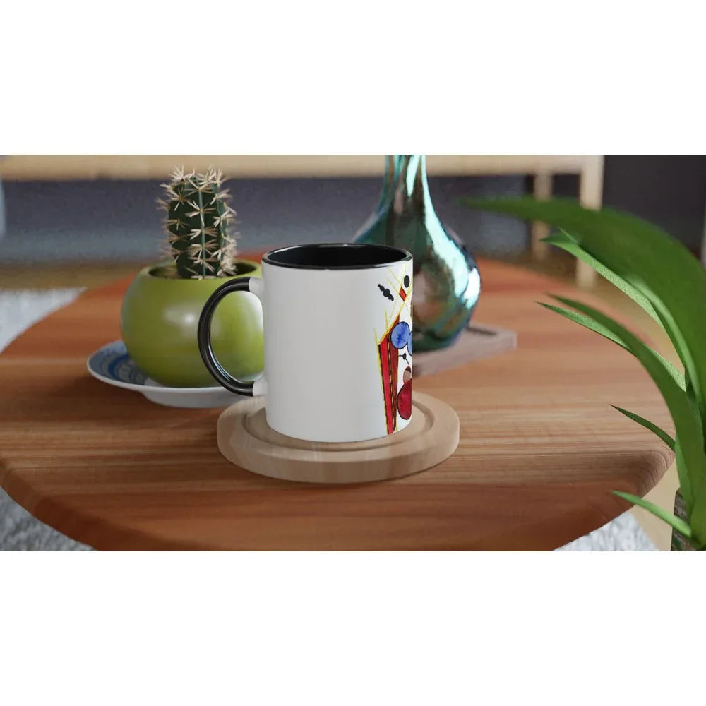 Mug en céramique 325 ml | Bord coloré | Tasse artistique durable - Laure Leprince - Artiste Peintre