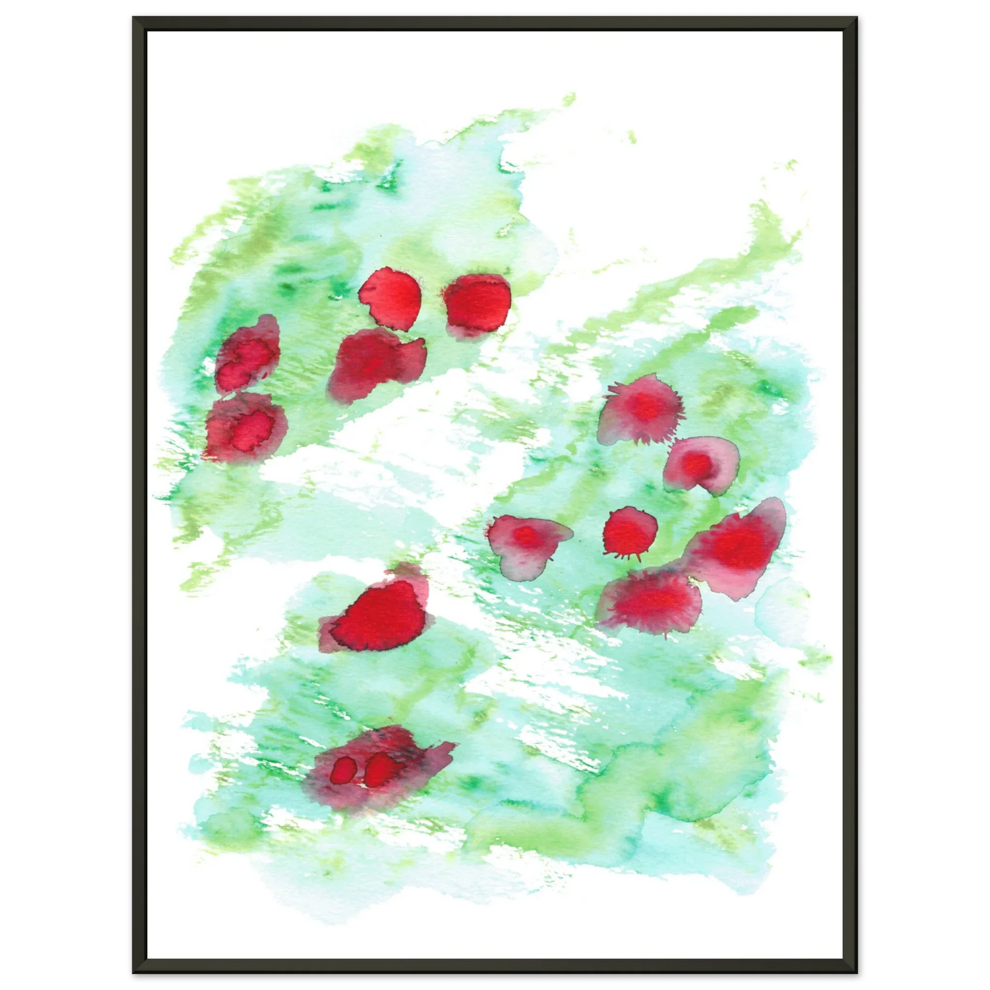 Classic Semi-Glossy Paper Metal Framed Poster Eclats Rouges - Laure Leprince - Artiste Peintre