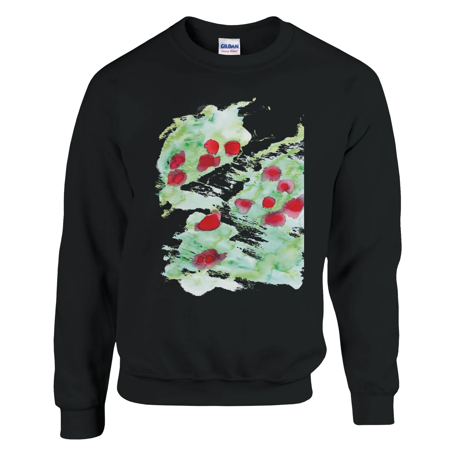 Sweatshirt Unisexe Classique Eclats rouges– Impression Artistique Multicolore | Premium Cotton Blend - Laure Leprince - Artiste Peintre