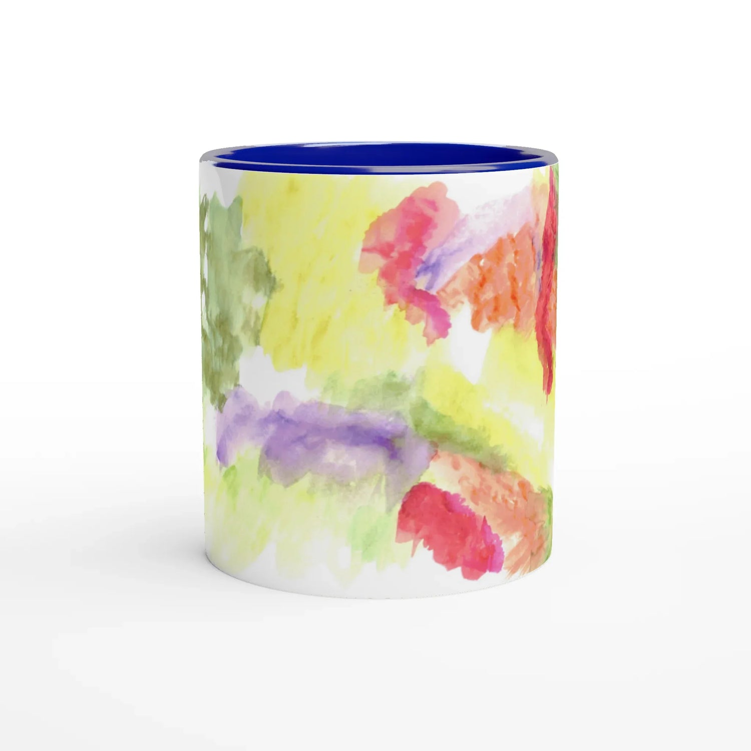 Mug en céramique 325 ml à bord colore Eclosion Chromatique – Élégant et éclatant - Laure Leprince - Artiste Peintre