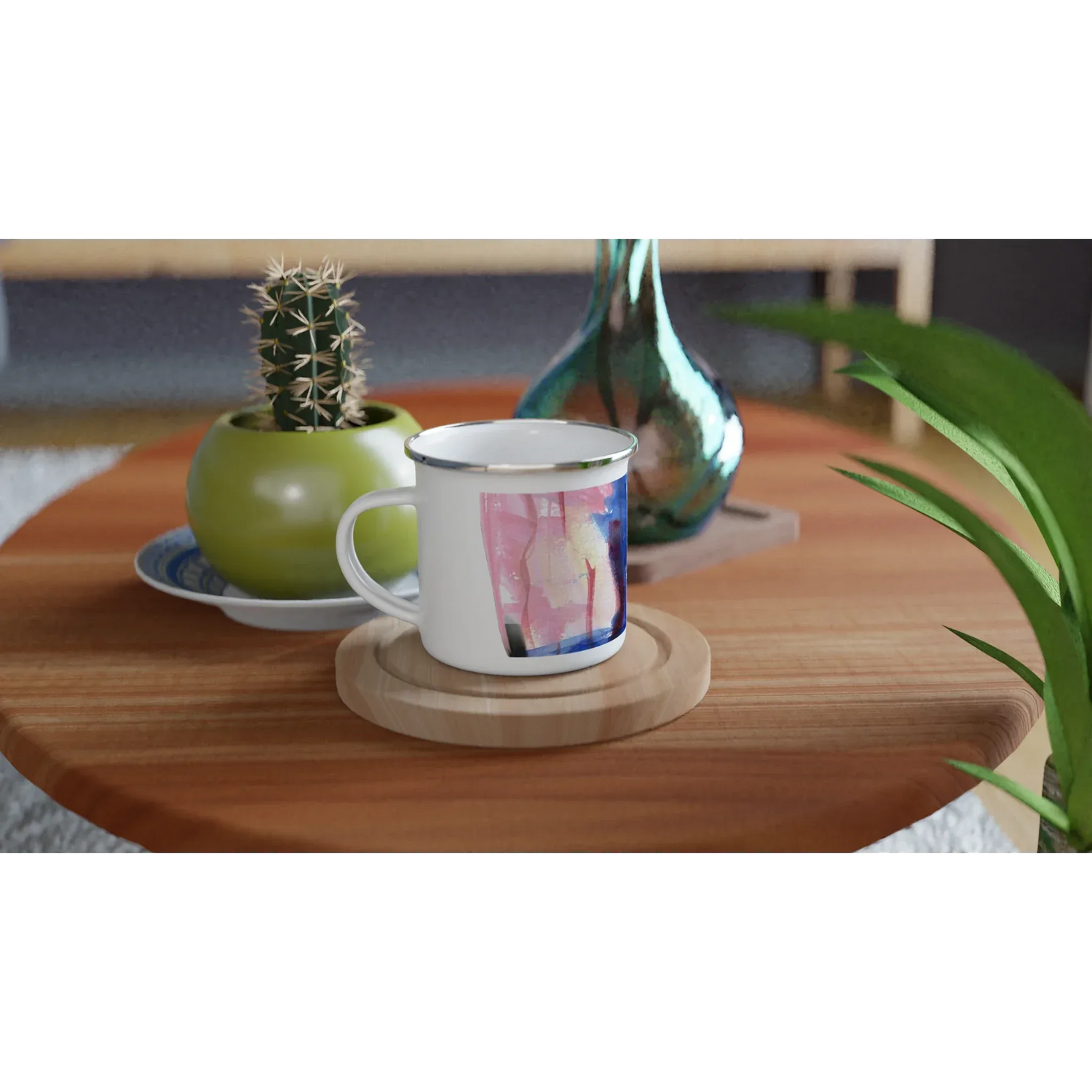 Mug en émail blanc 35 cl City Midnight Siren – Léger, vintage et résistant - Laure Leprince - Artiste Peintre