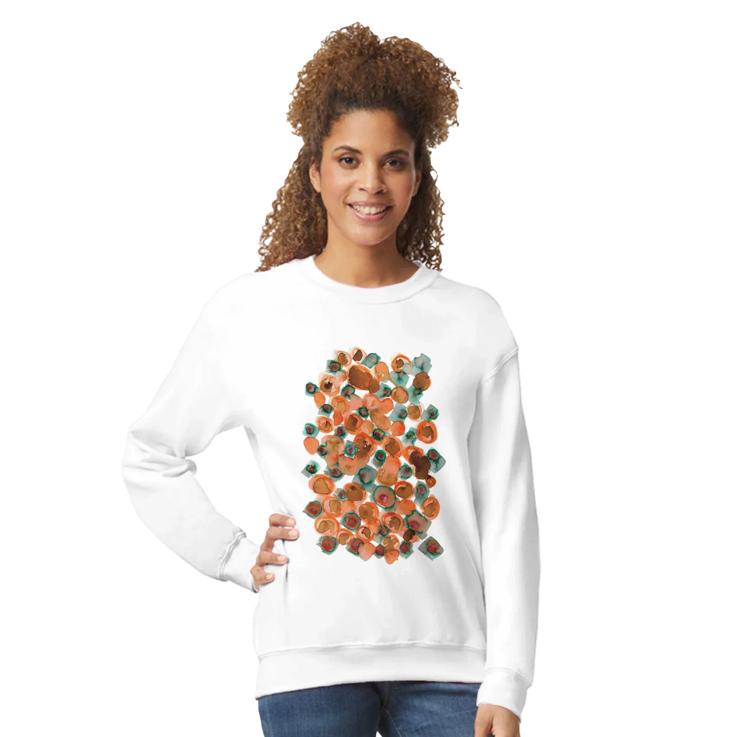 Sweatshirt Unisexe Classique Constellation D'ambre – Impression Artistique Multicolore | Premium Cotton Blend - Laure Leprince - Artiste Peintre