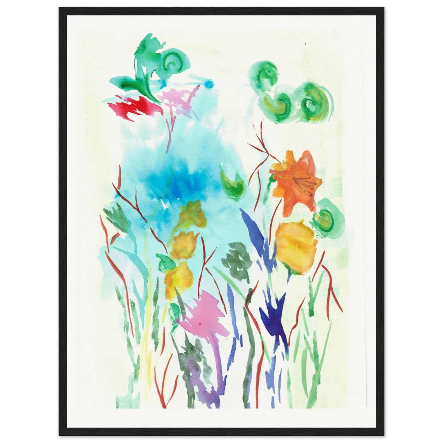 Museum-Quality Matte Paper Wooden Framed Poster Jardin Lumineux - Laure Leprince - Artiste Peintre