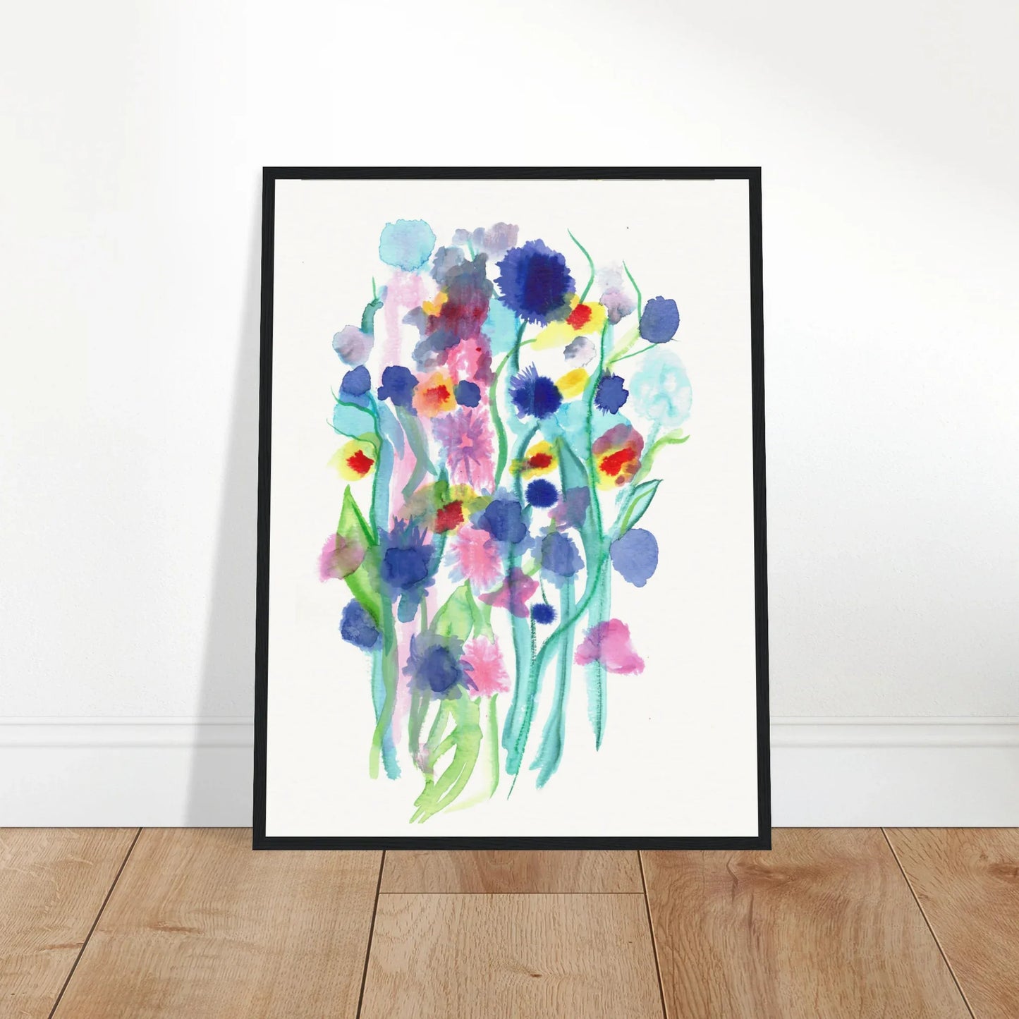 Affiche Encadrée Museum-Quality Matte Paper Wooden Framed Jardin Chromatique - Laure Leprince - Artiste Peintre
