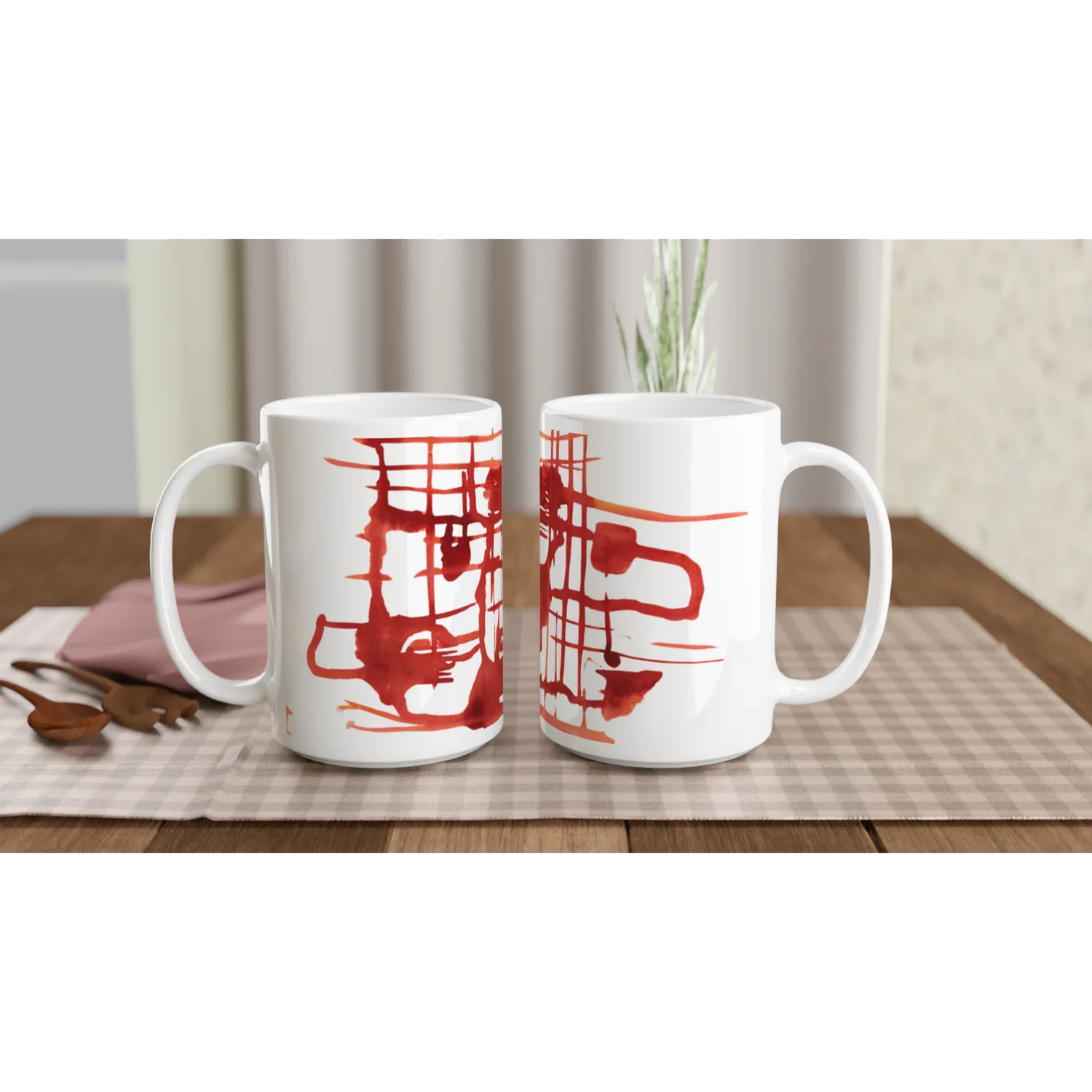 Mug en céramique blanche 44 Solar Frame – Grand format, design et qualité durable - Laure Leprince - Artiste Peintre