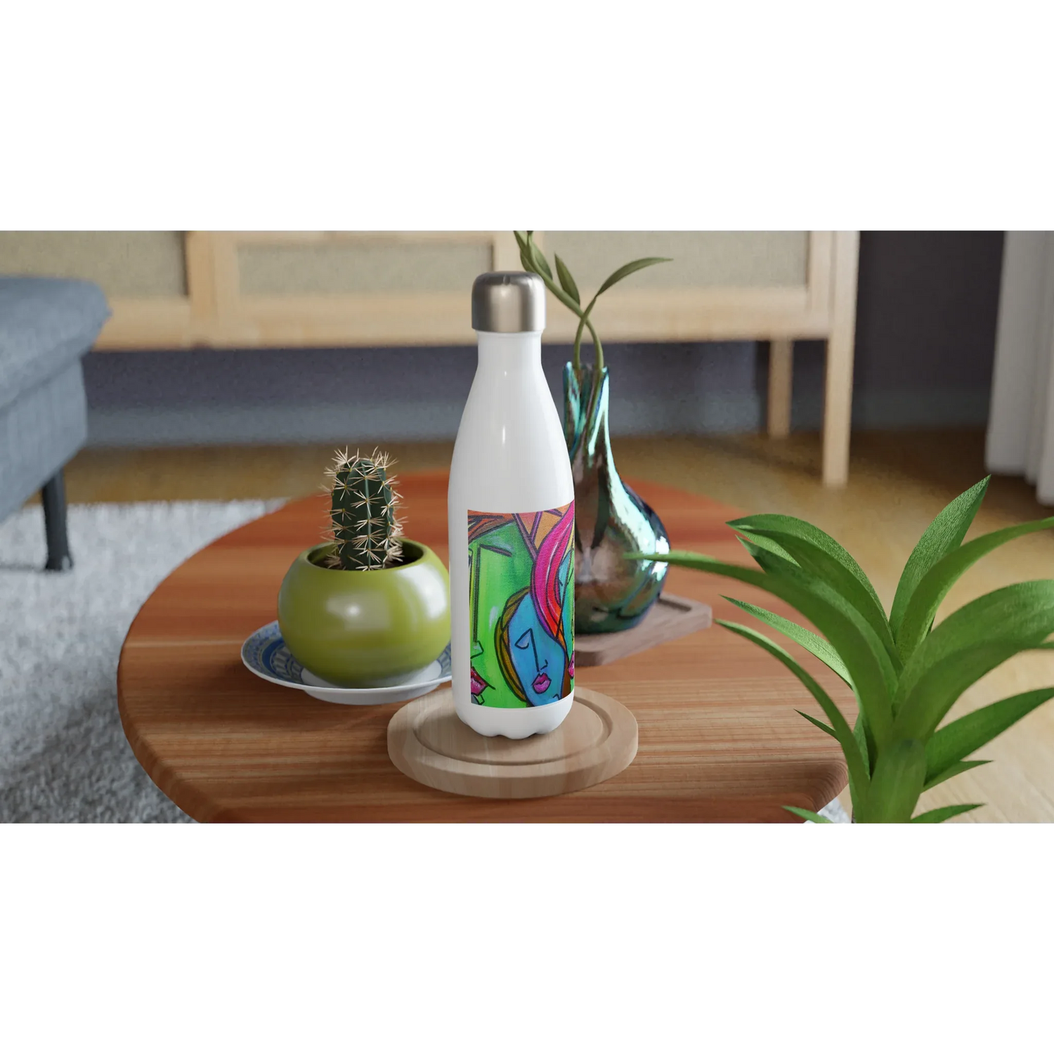 Bouteille isotherme en acier inoxydable 500 ml trouncho – Design artistique exclusif - Laure Leprince - Artiste Peintre