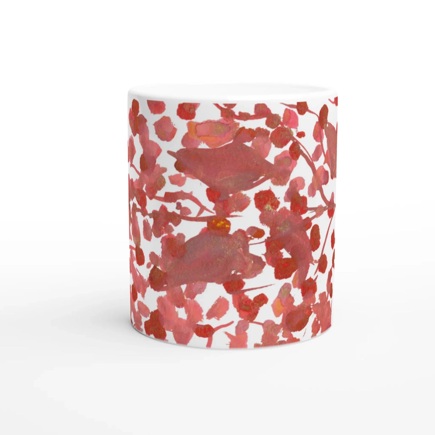 Mug en céramique 325 ml à bord colore Bois de Rubis – Élégant et éclatant - Laure Leprince - Artiste Peintre