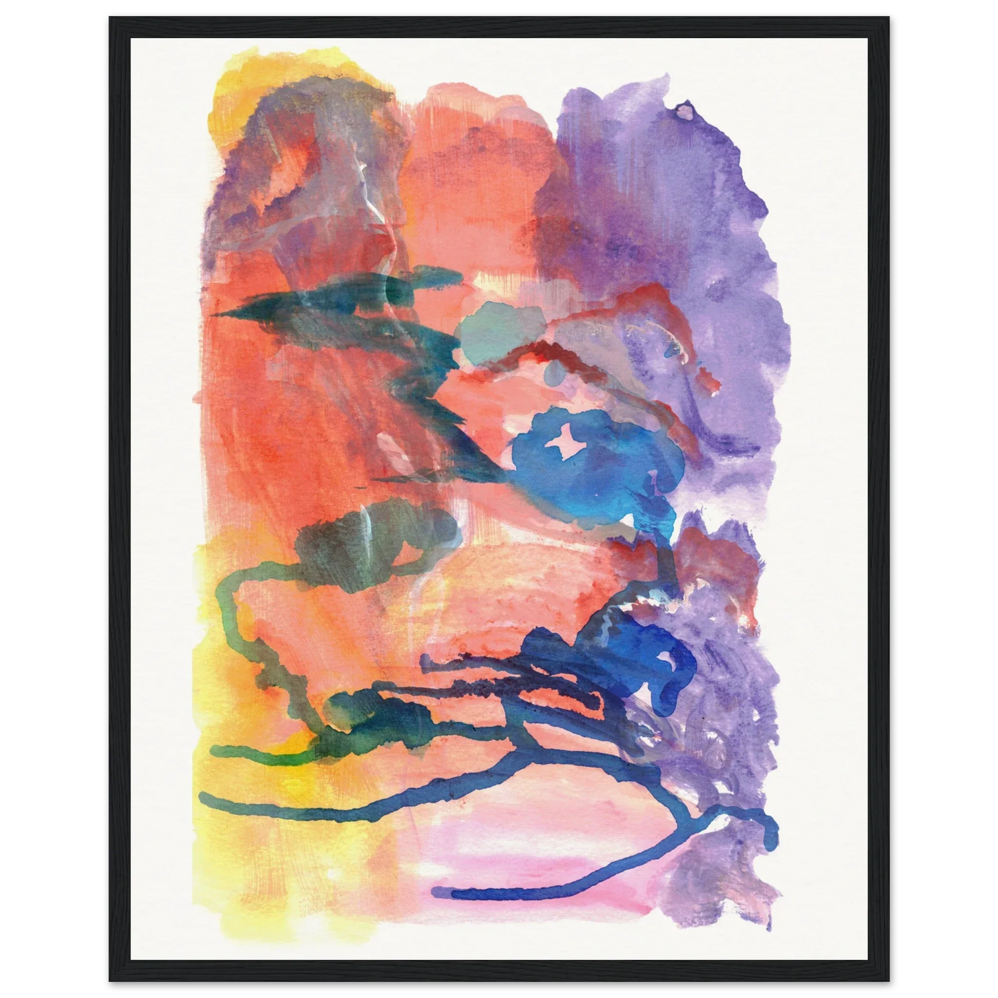 Affiche Encadrée Museum-Quality Matte Paper Wooden Framed Neon mirage - Laure Leprince - Artiste Peintre