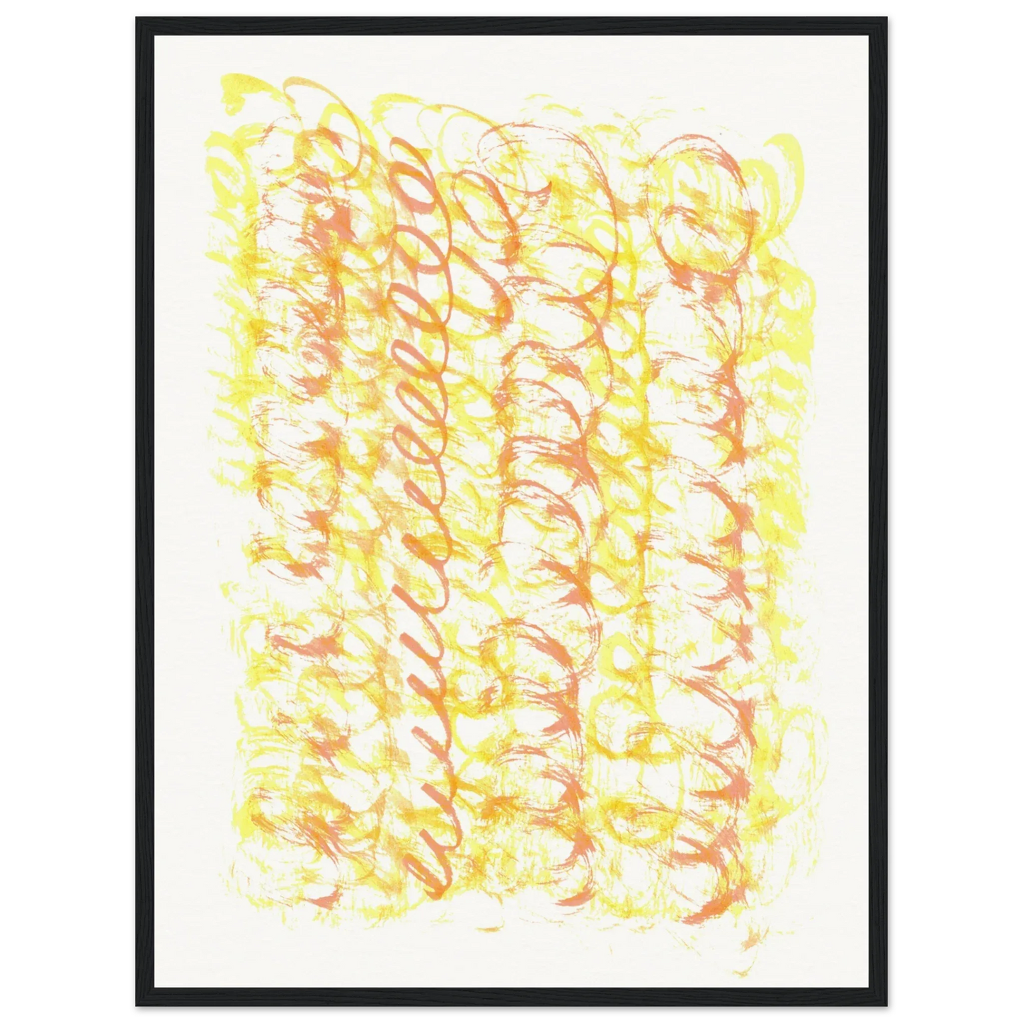 Affiche Encadrée Museum-Quality Matte Paper Wooden Framed Yellow waves - Laure Leprince - Artiste Peintre
